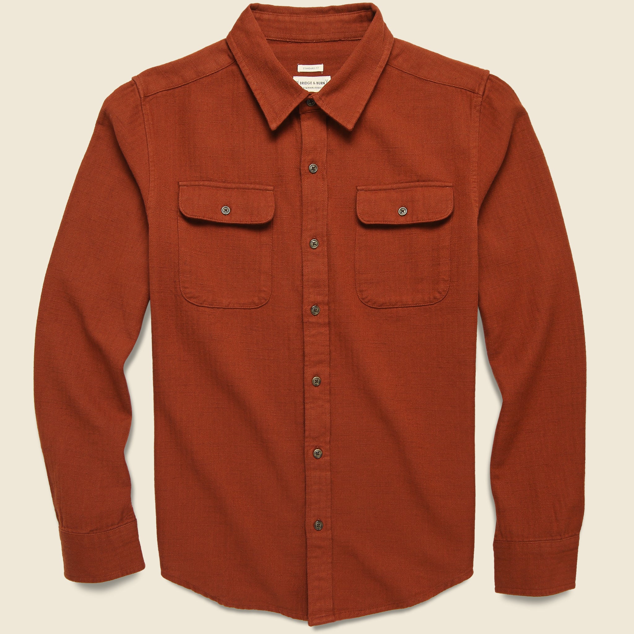 Bridge & Burn, Bedford Flannel - Russet Herringbone