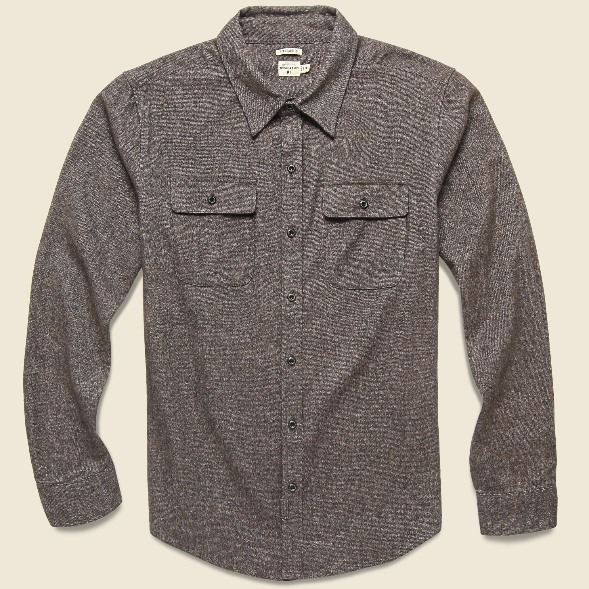 Bridge & Burn, Bedford Shirt - Coffee Heather