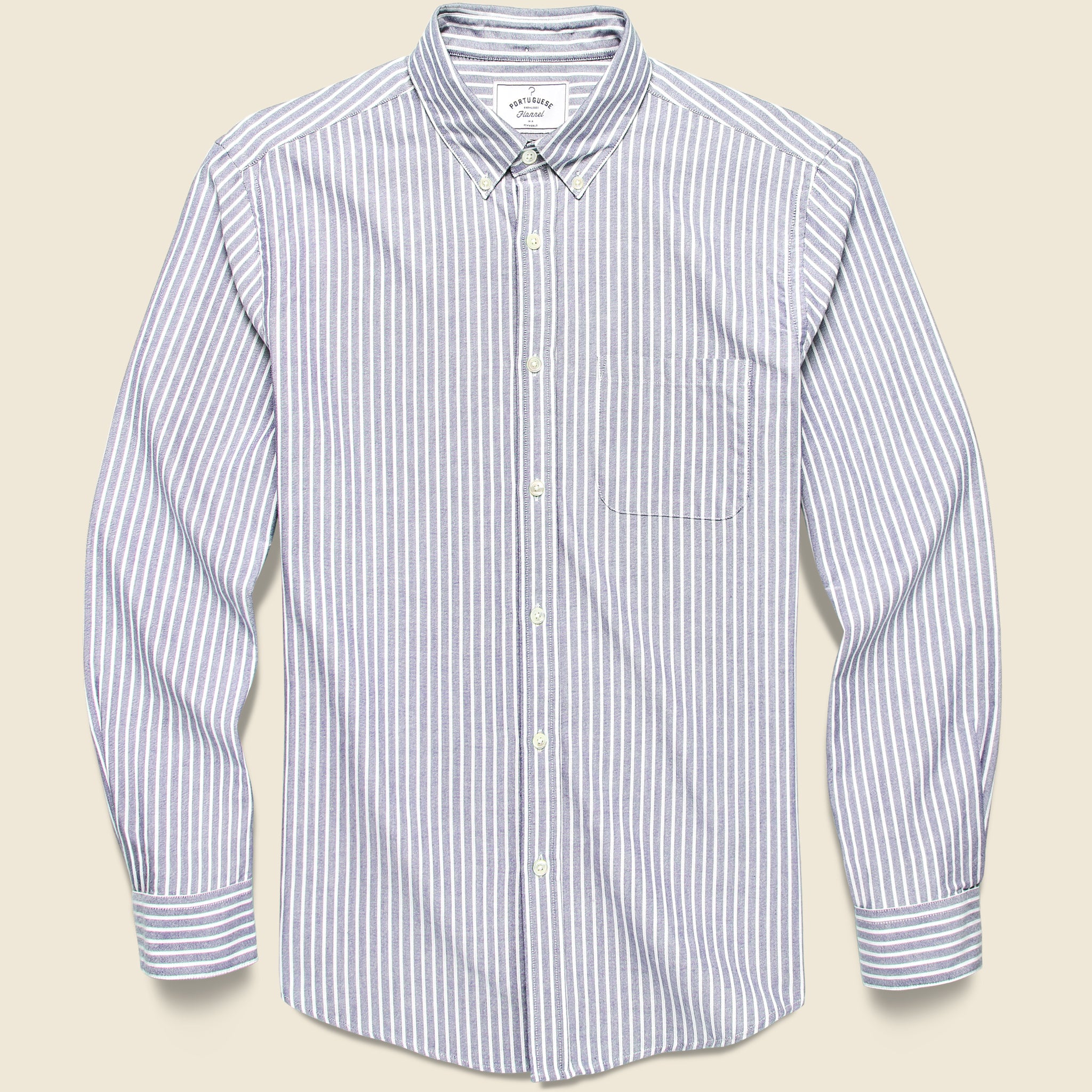 Portuguese Flannel, Belavista Shirt - Blue Stripe