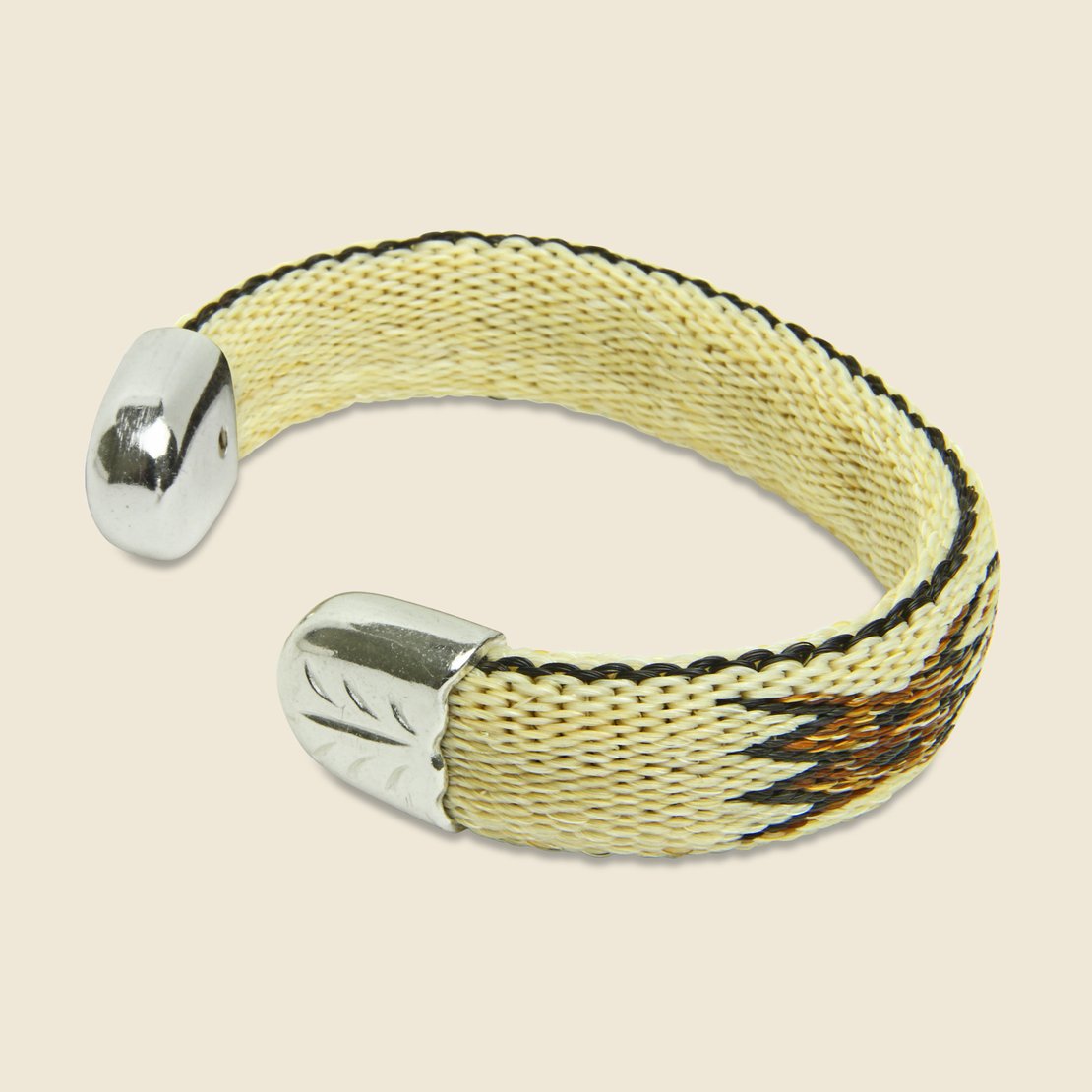 Chamula, Bendable Horsehair Bracelet - Ivory/Brown