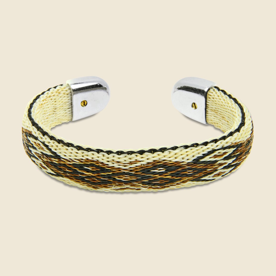 Chamula, Bendable Horsehair Bracelet - Ivory/Brown