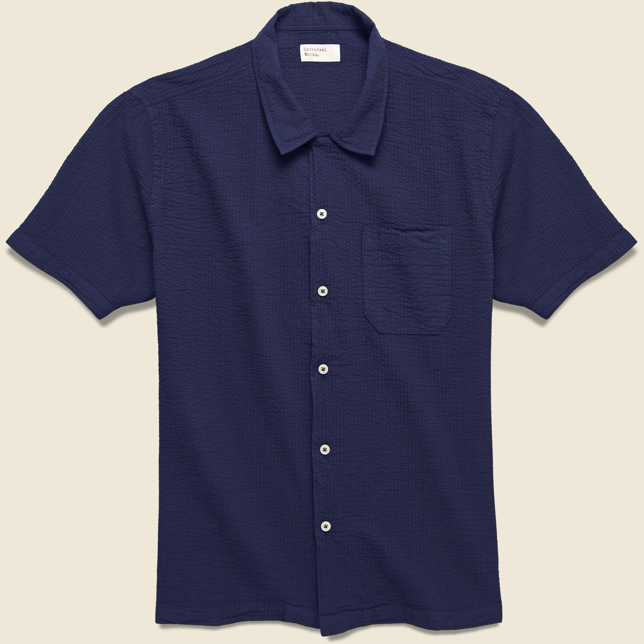 Universal Works, Bengal Seersucker Road Shirt - Navy