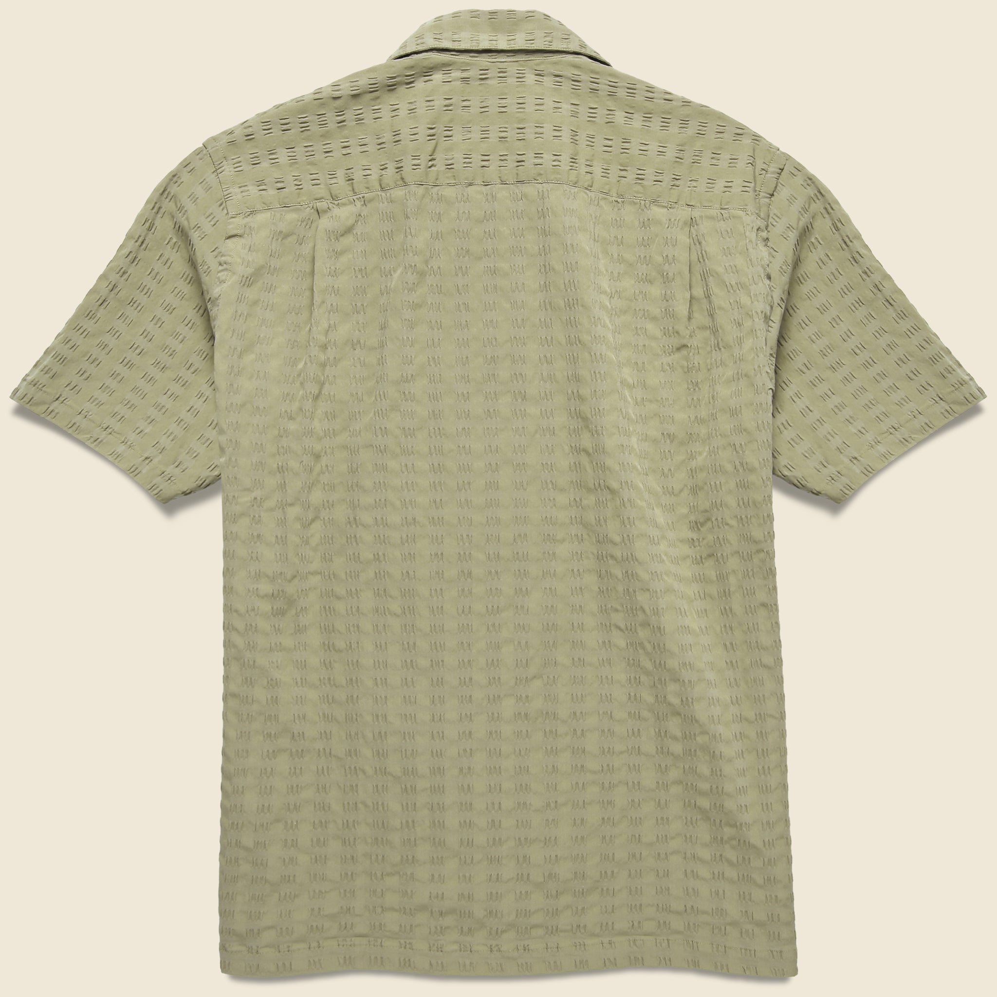 Portuguese Flannel, Big Square Seersucker Shirt - Khaki