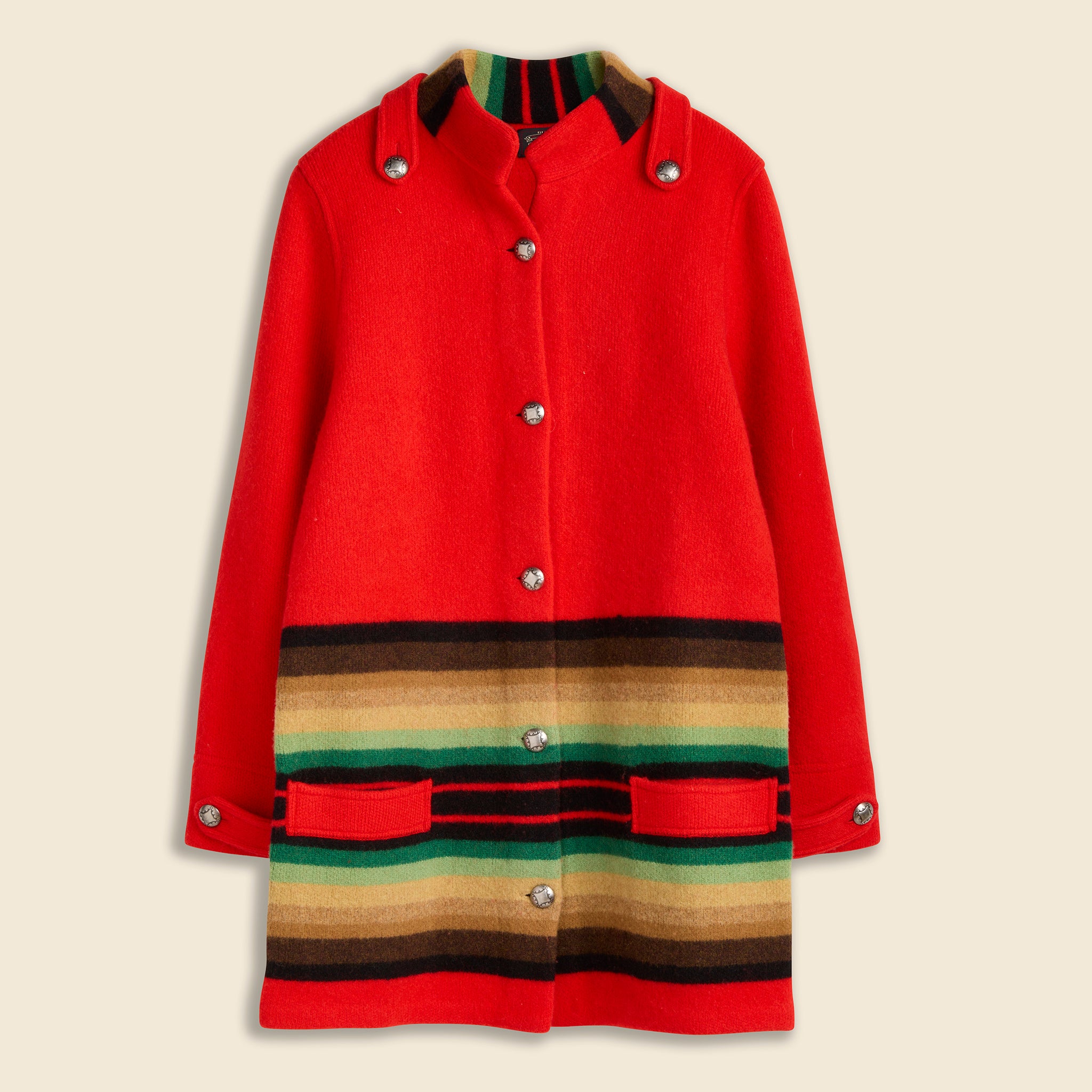 RRL, Birdseye Jacquard Sweater Jacket - Red Multi