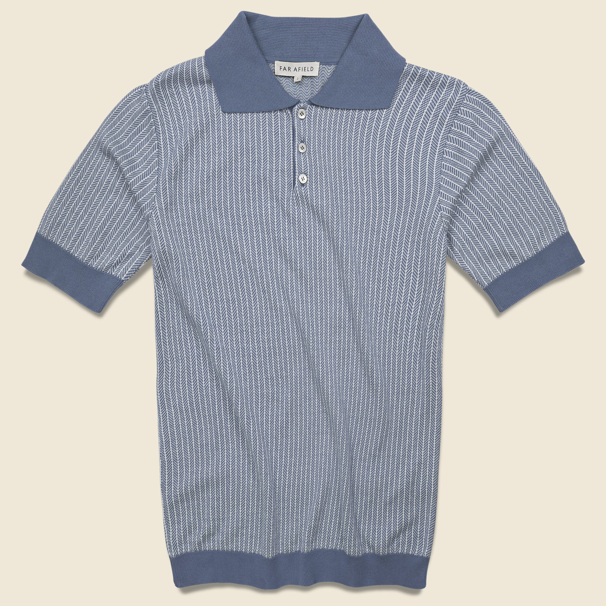 Far Afield, Blakey Knit Polo - Blue