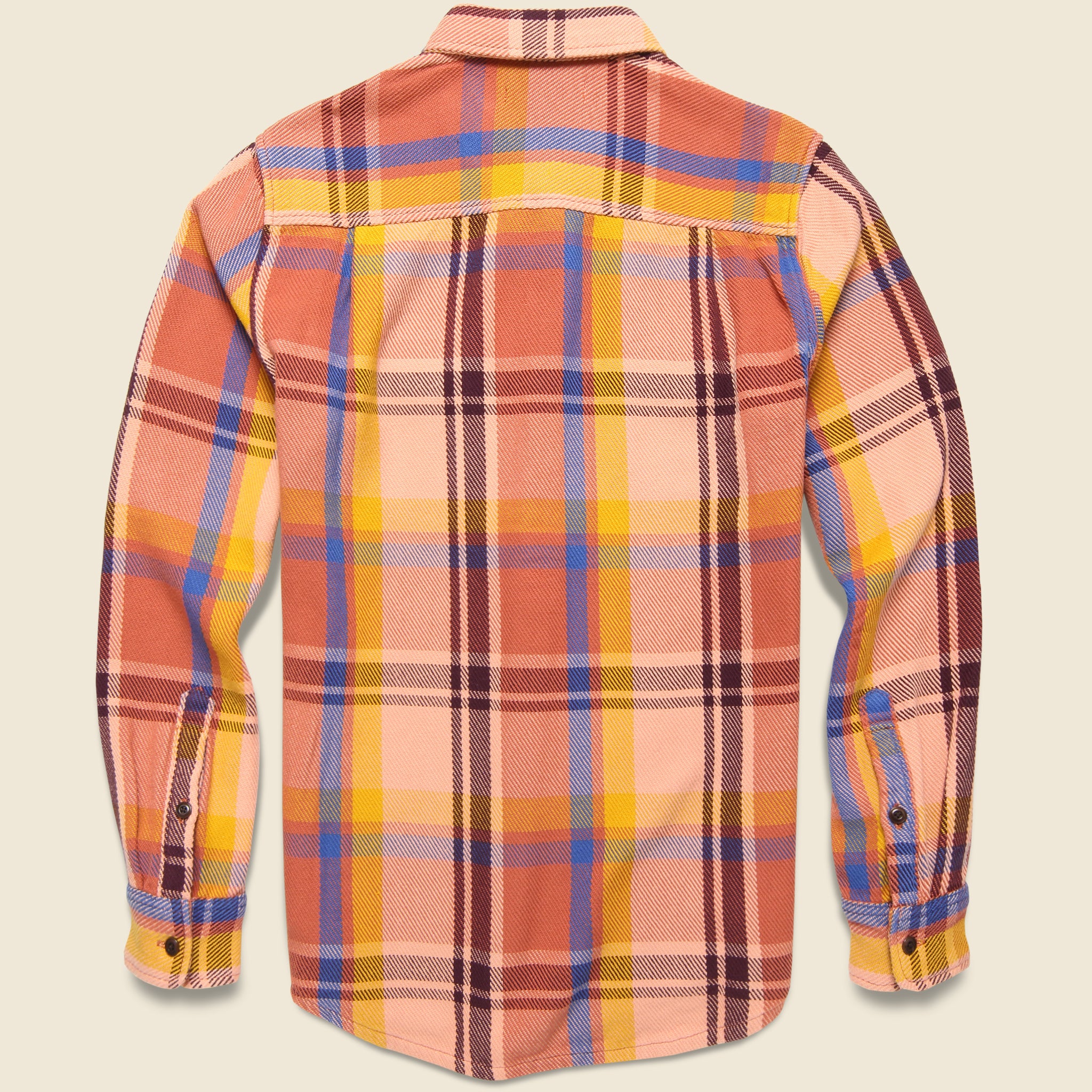 Outerknown, Blanket Shirt - Coral Mav Plaid