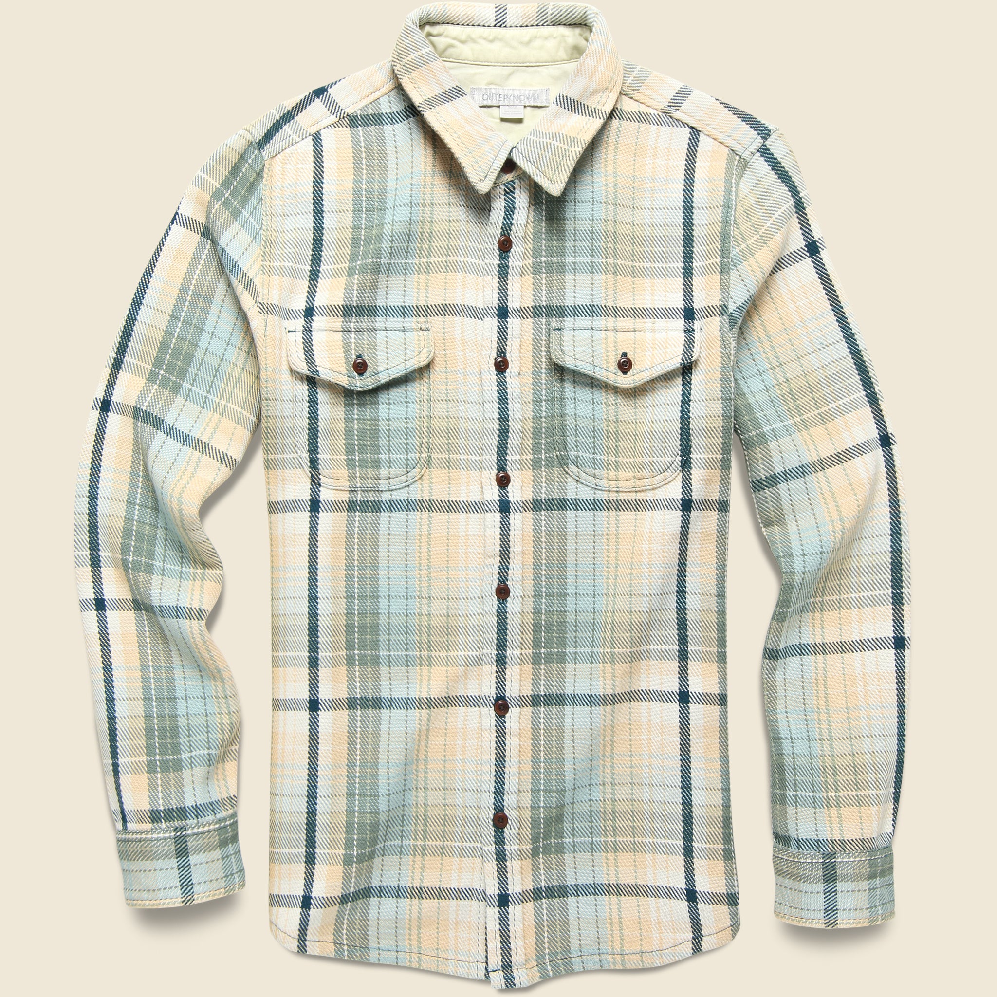 Outerknown, Blanket Shirt - Grey Mist Bienvenido Plaid