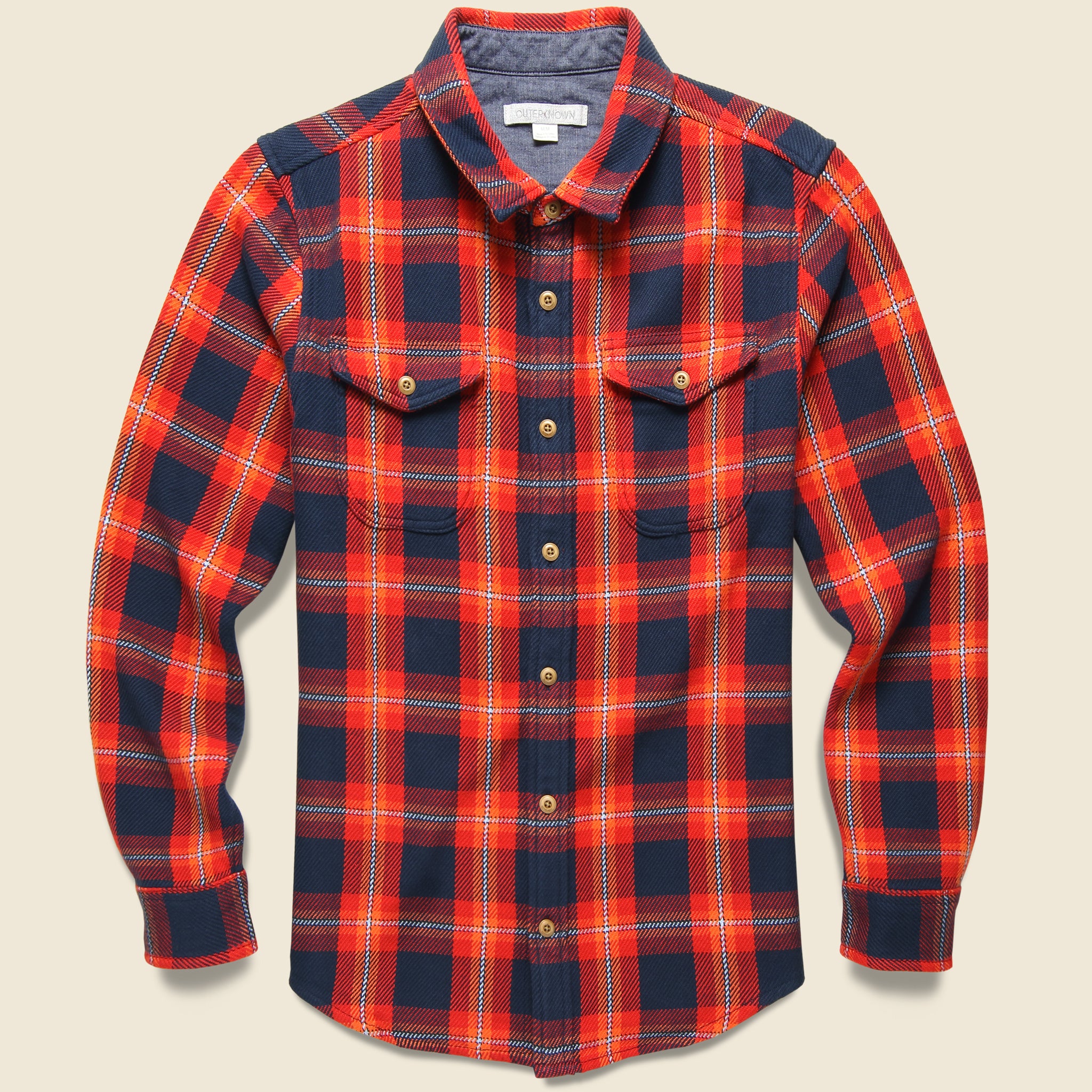 Outerknown, Blanket Shirt - Marine Princeton Plaid