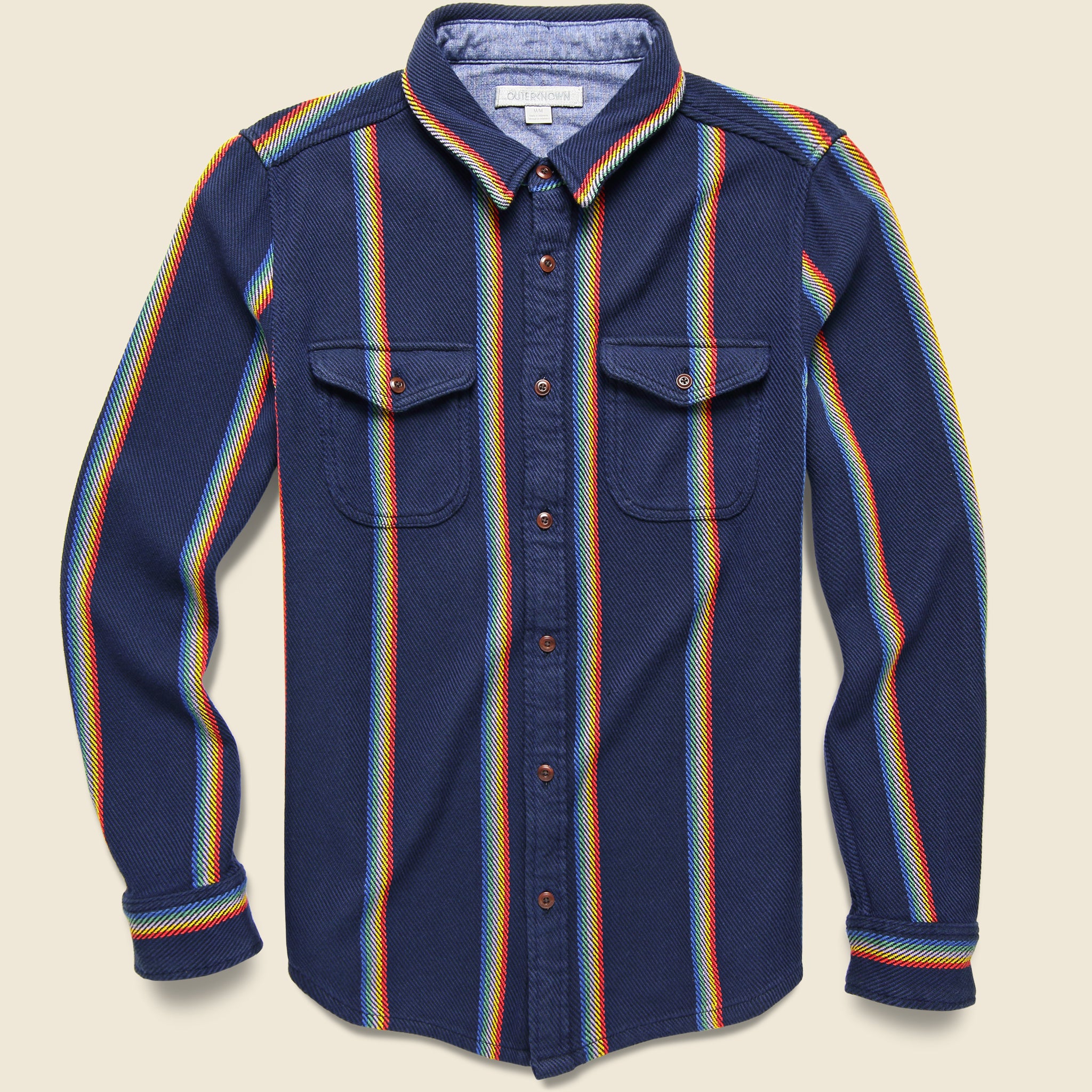 Outerknown, Blanket Shirt - Marine Rainbow Stripe