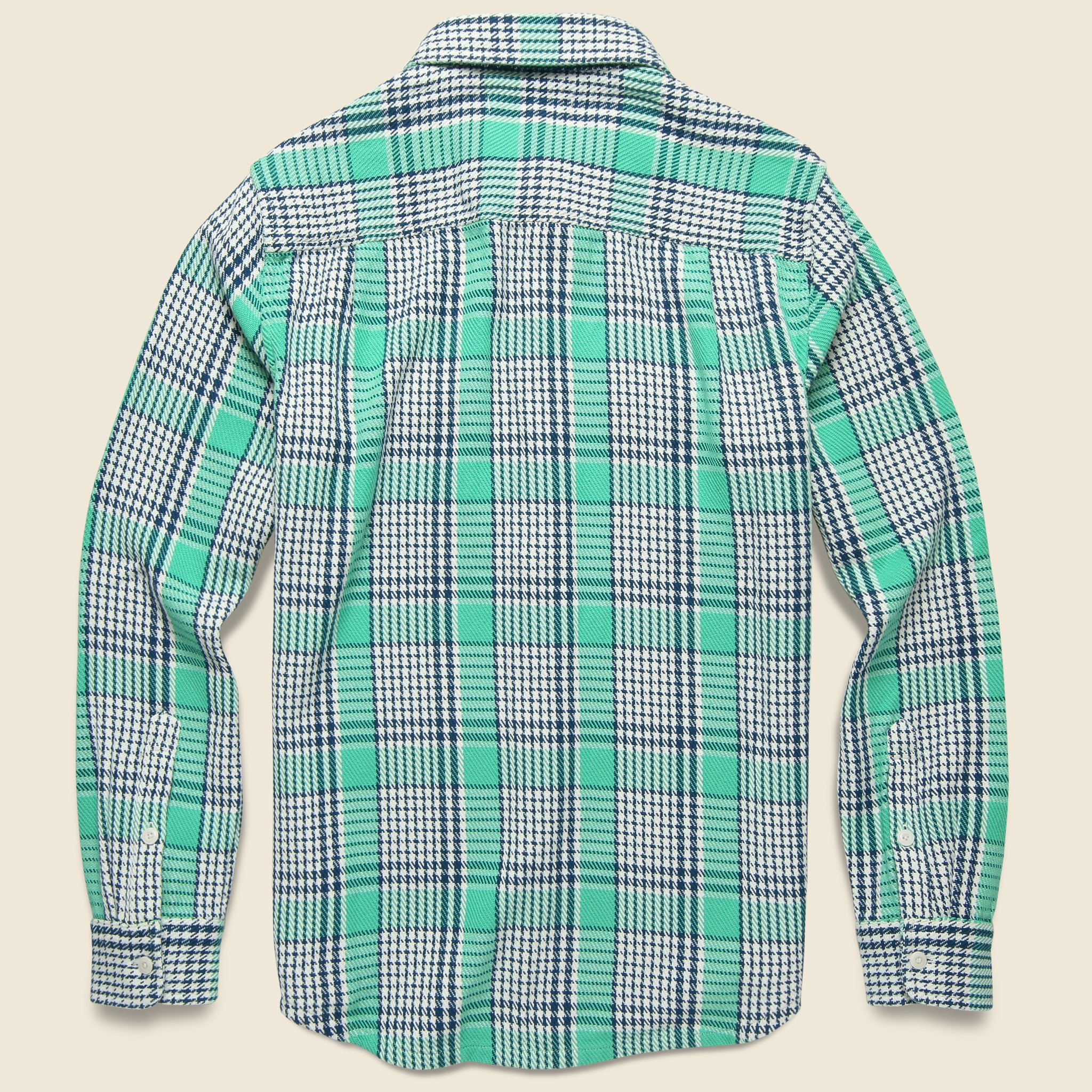 Outerknown, Blanket Shirt - Sea Green Graph Plaid