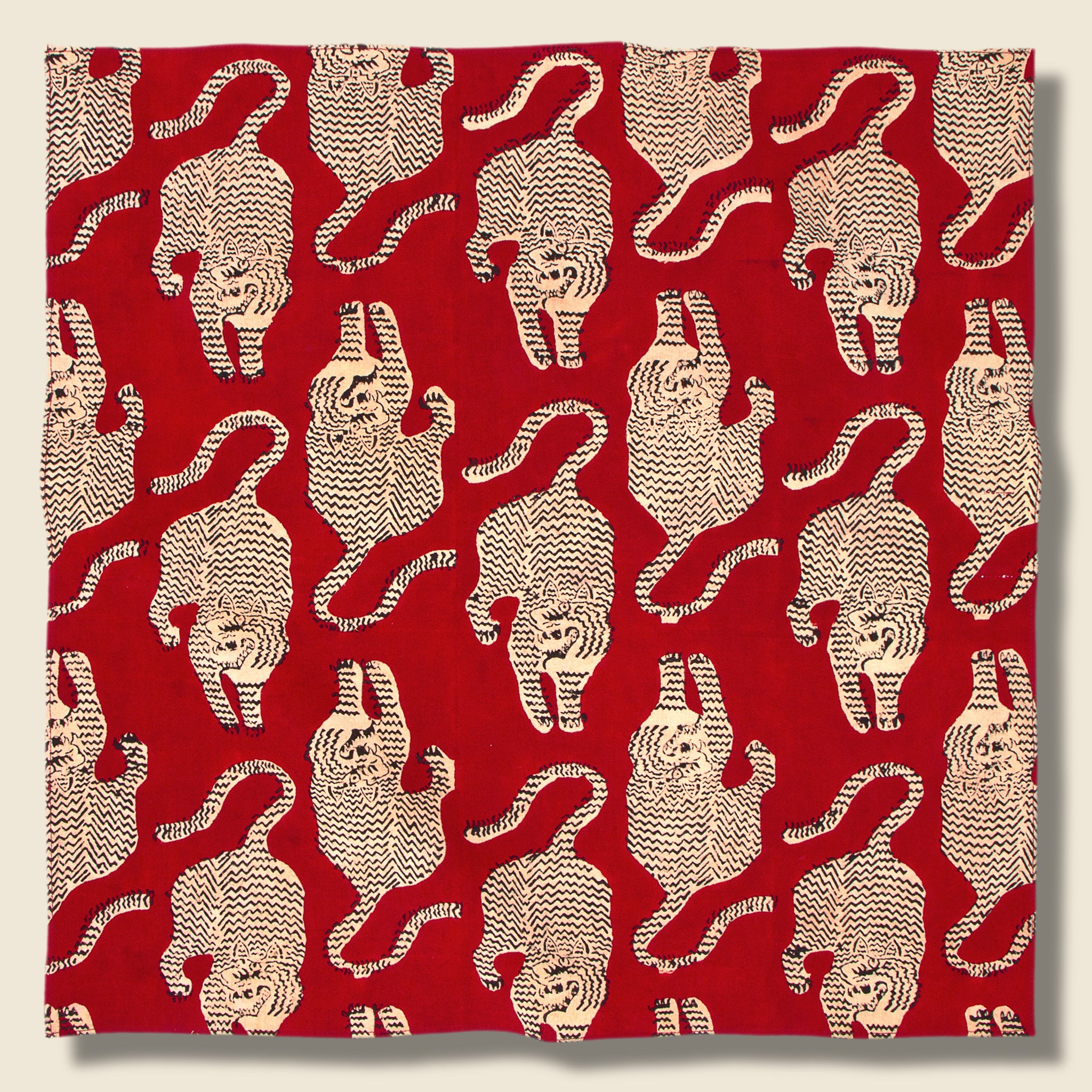 Kardo, Block Print Tiger Bandana  - Red