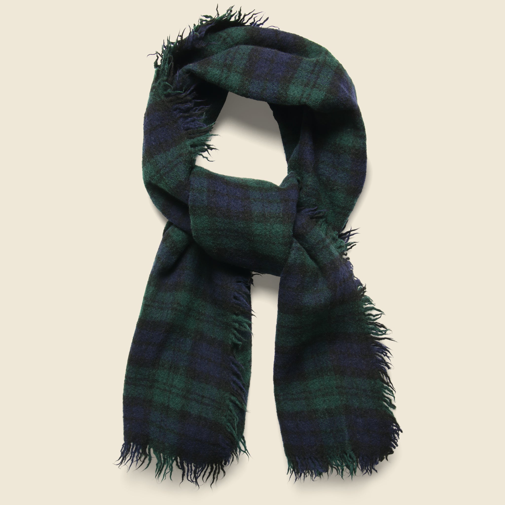 Alex Mill, Boiled Wool Scarf - Blackwatch