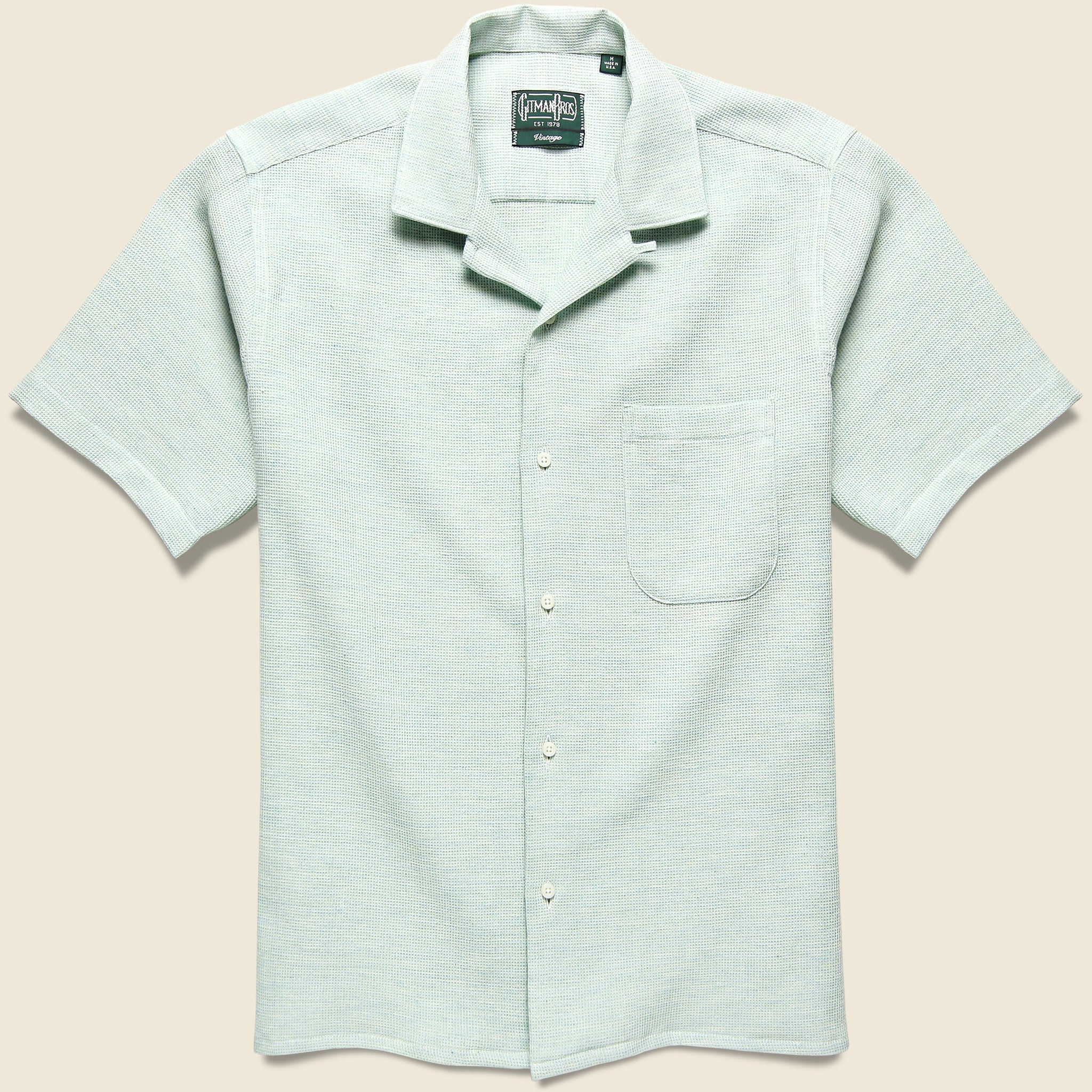 Gitman Vintage, Botanic Dyed Dobby Shirt - Seafoam