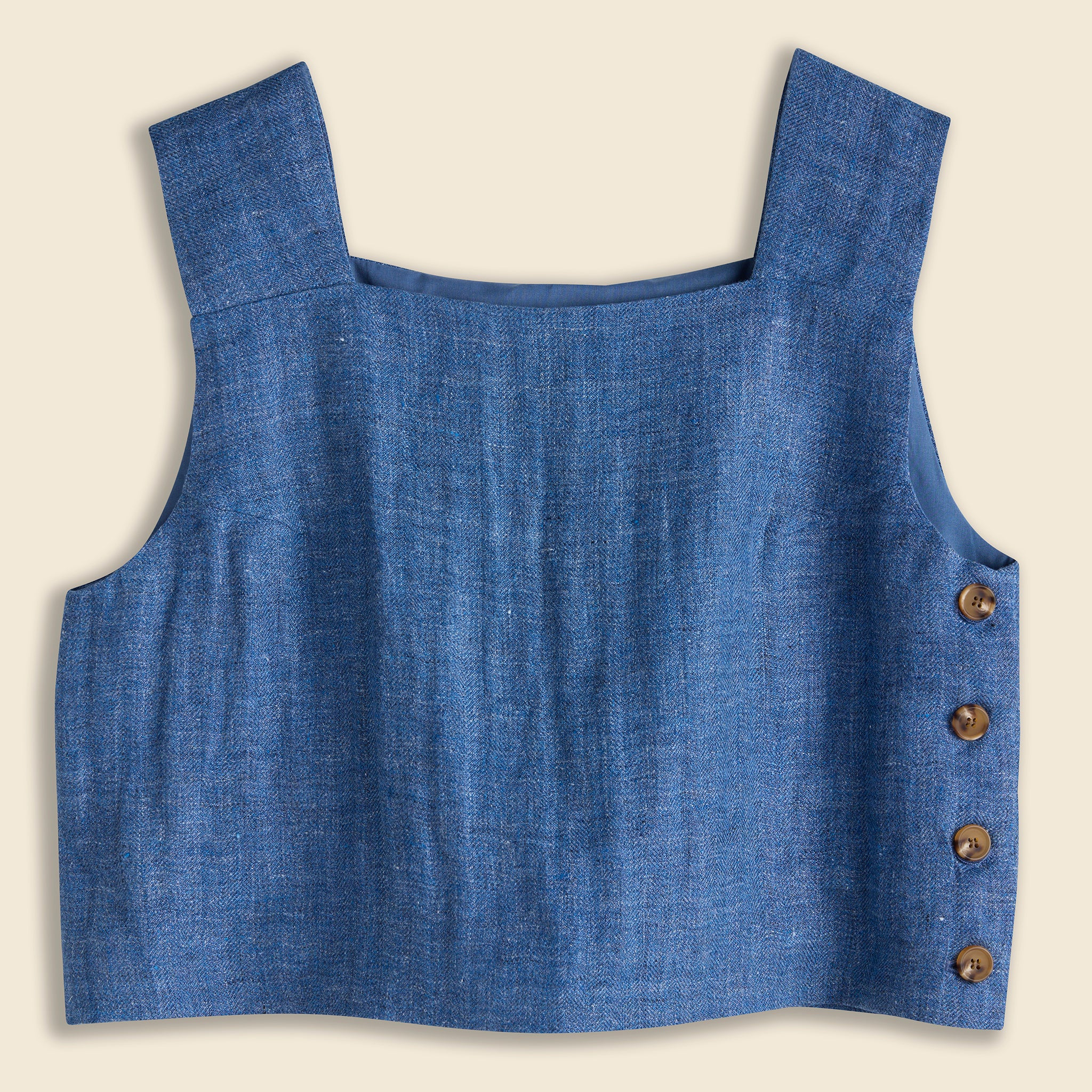 Amente, Boxed Crop Top - Denim Blue