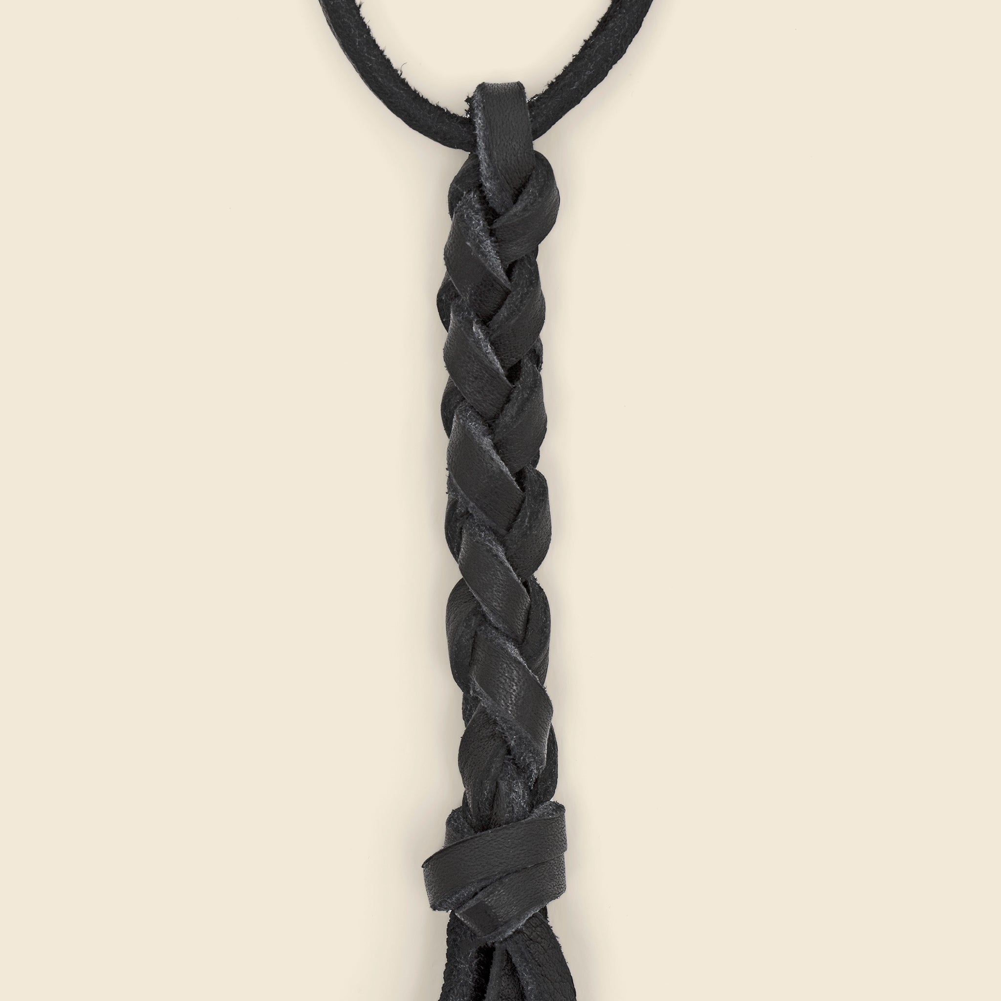 Yuketen, Braided Leather Necklace - Black