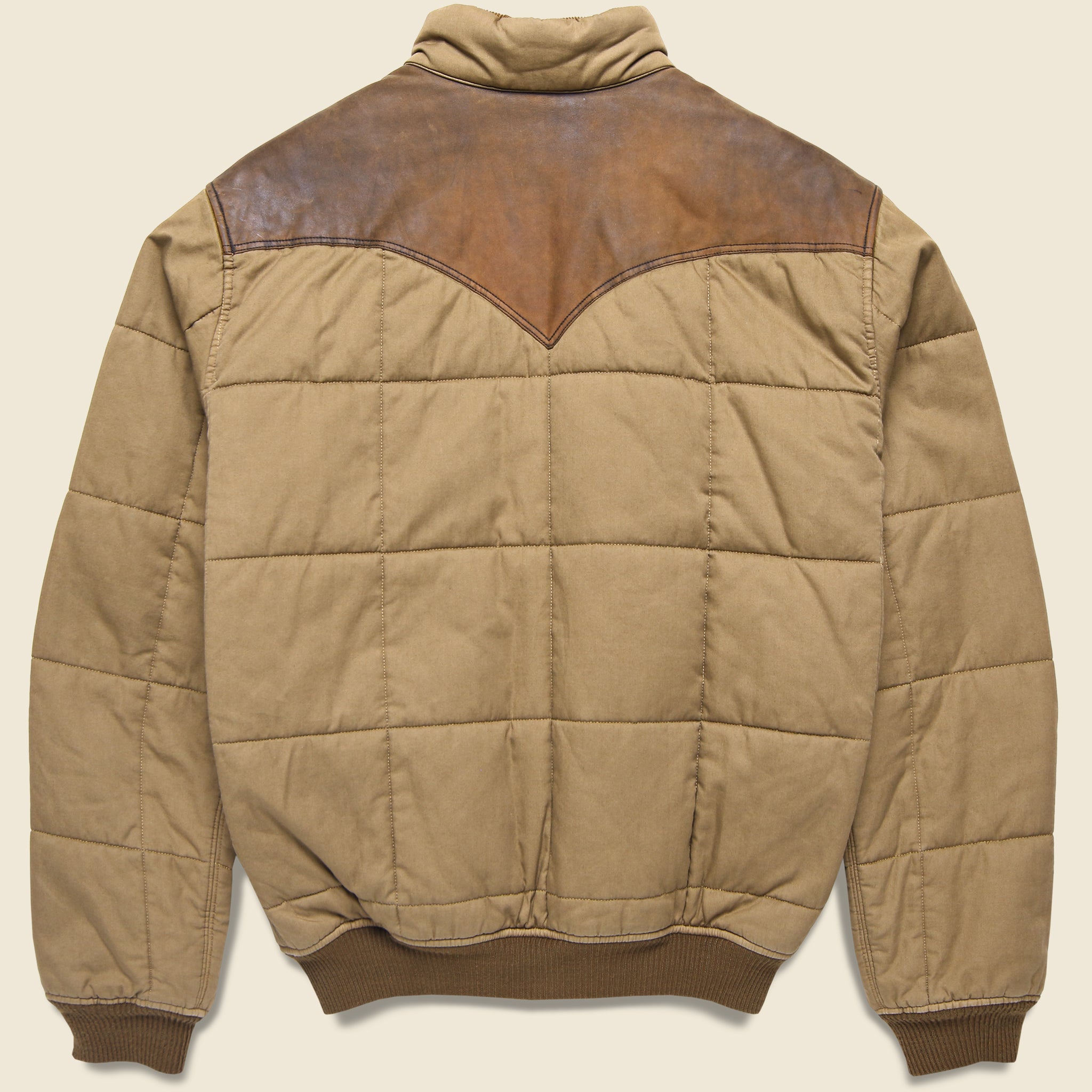 RRL, Breckenridge Quilted Oil Cloth Bomber Jacket - Tan