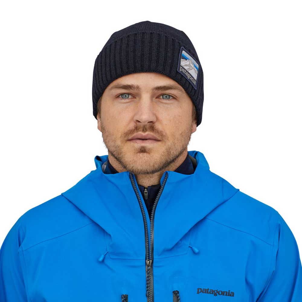 Patagonia, Brodeo Beanie - Line Logo Ridge: Classic Navy