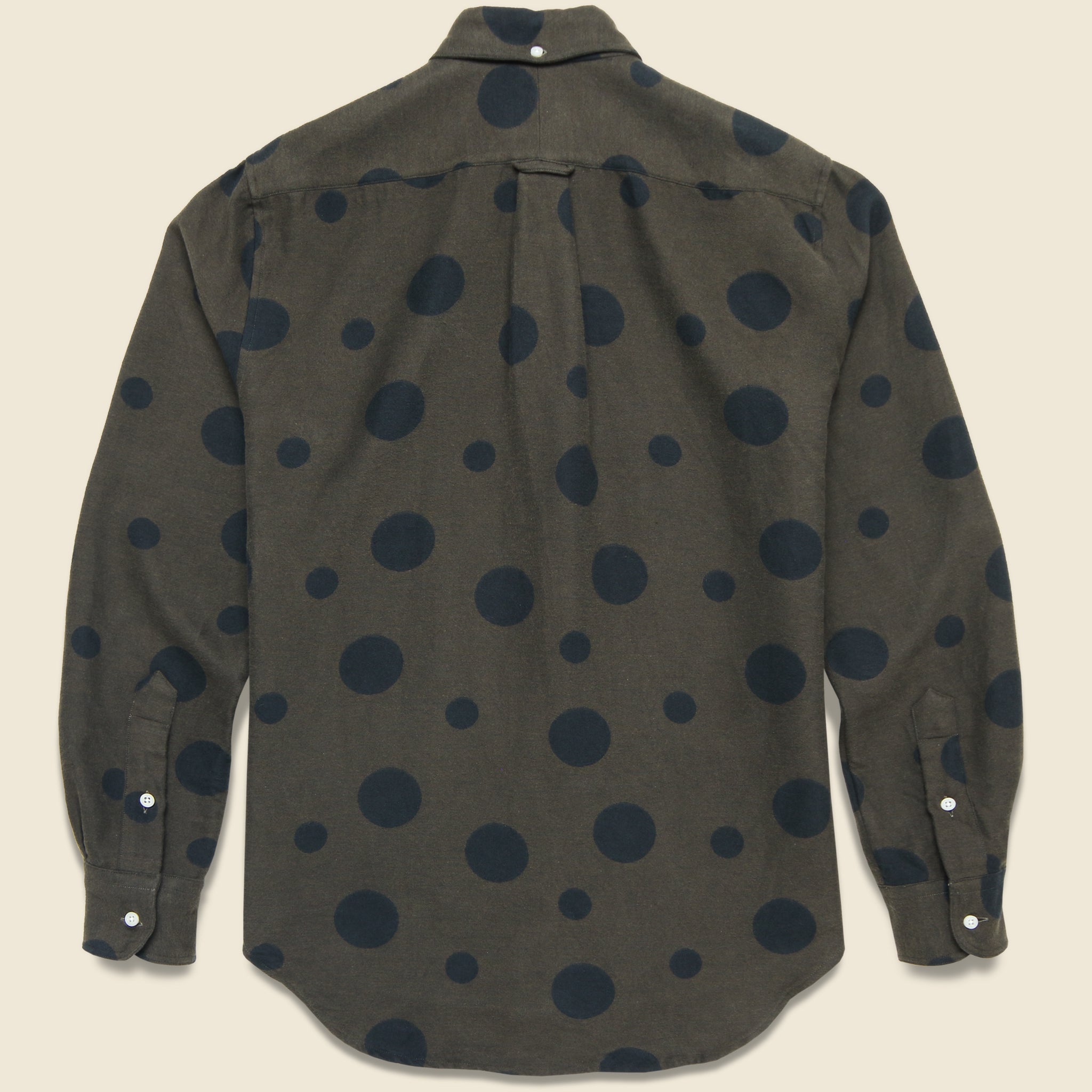 Gitman Vintage, Brushed Dot Jacquard Shirt - Olive