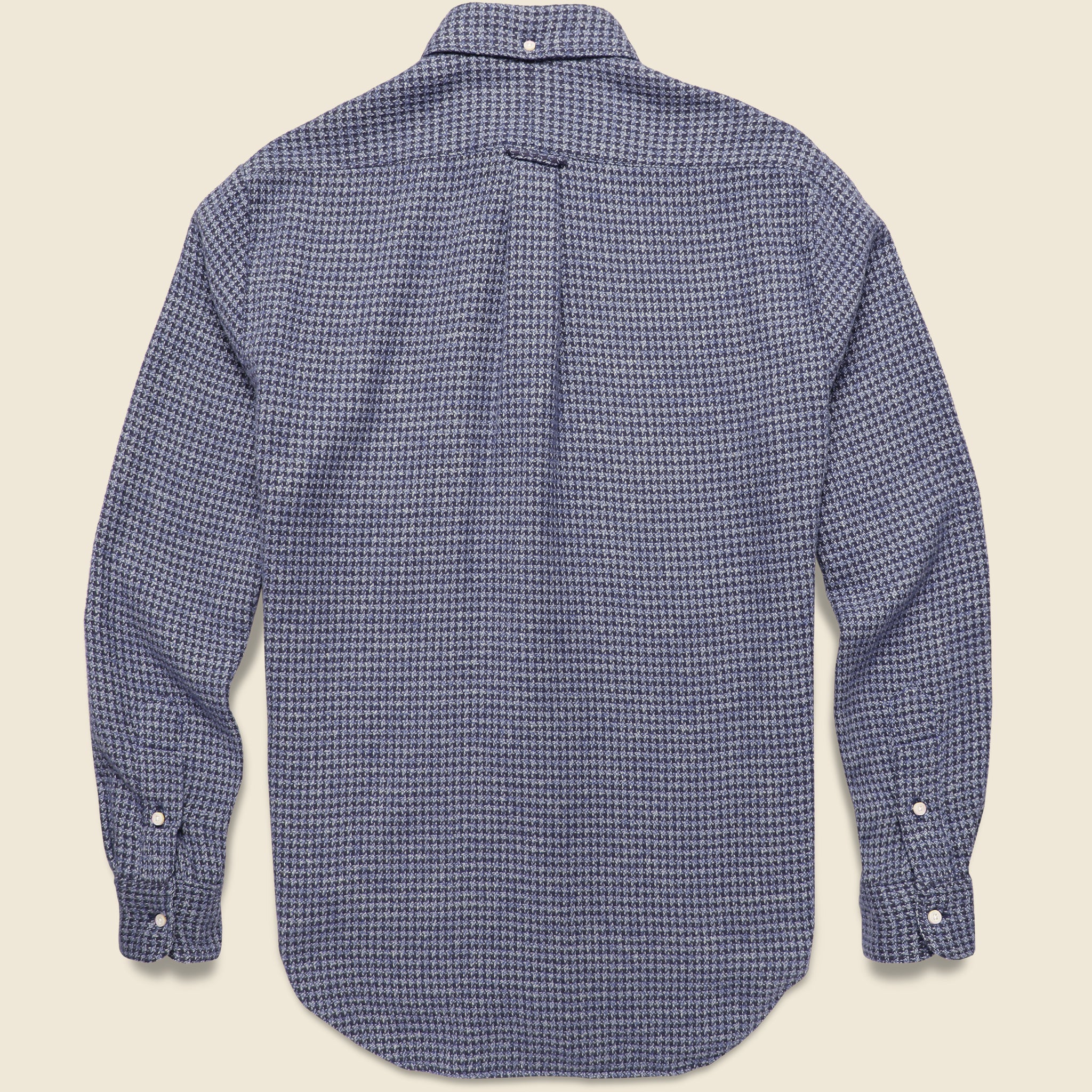 Gitman Vintage, Brushed Houndstooth Flannel Shirt - Navy