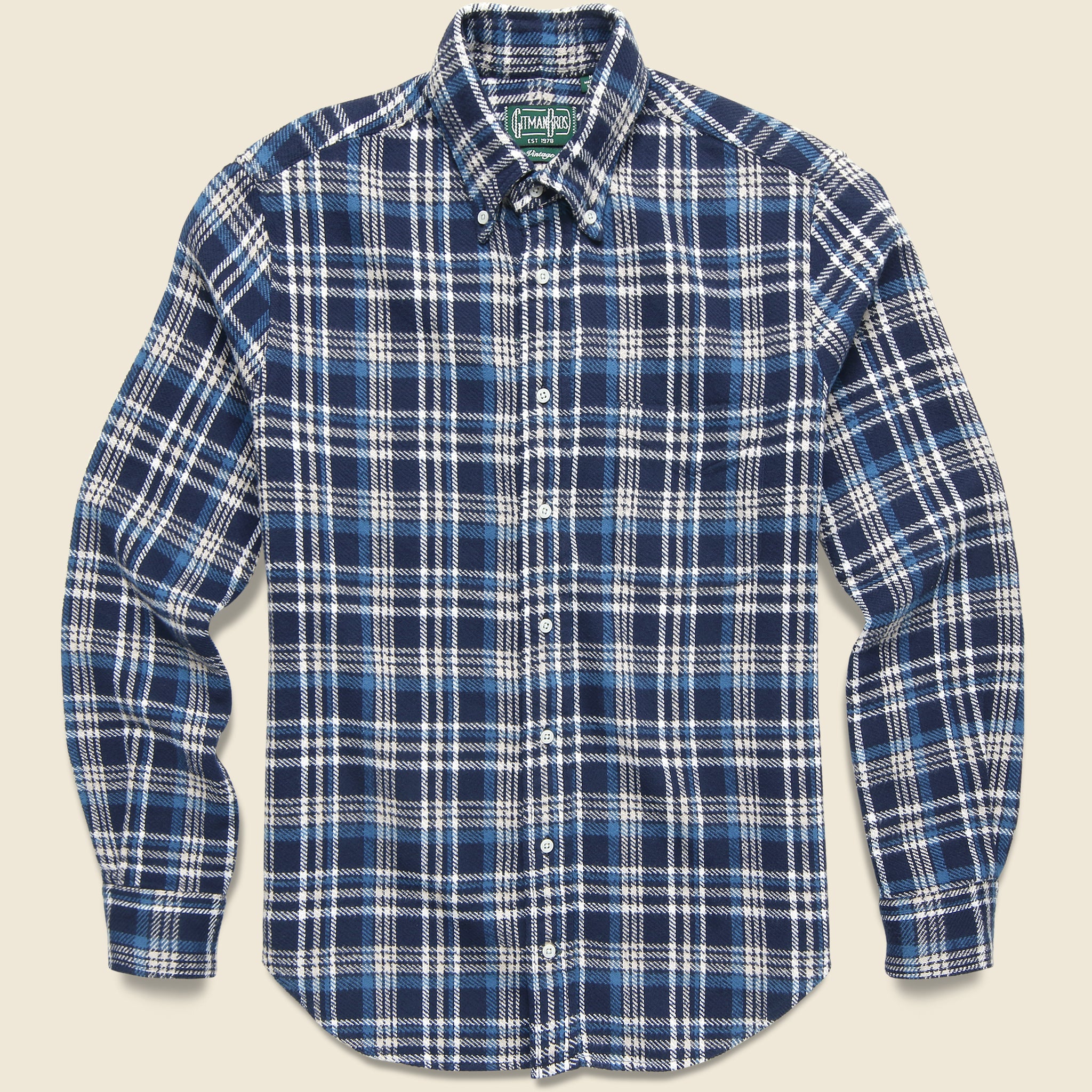 Gitman Vintage, Brushed Triple Yarn Flannel - Navy