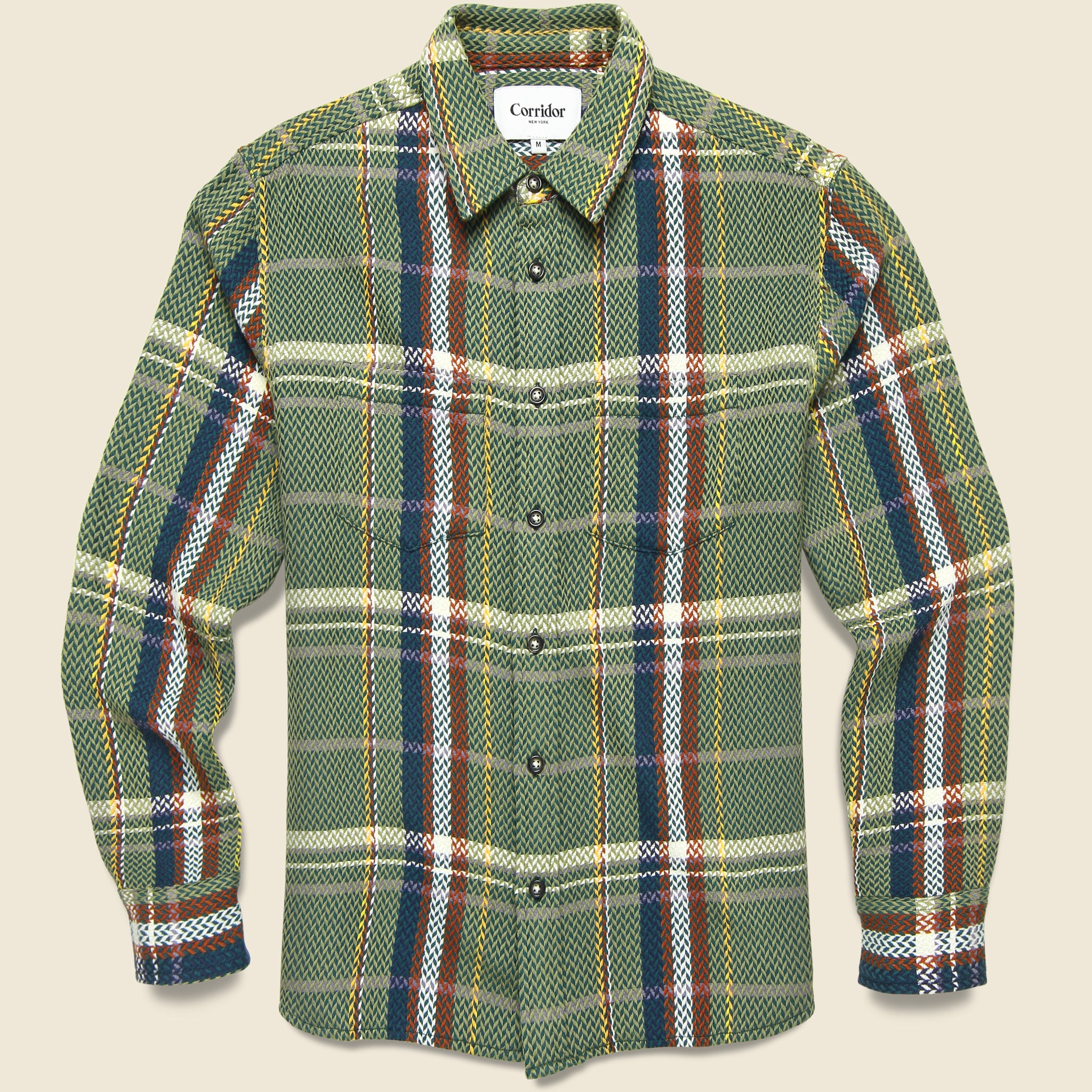 Corridor, Cabin Acid Plaid Shirt - Green/Brown