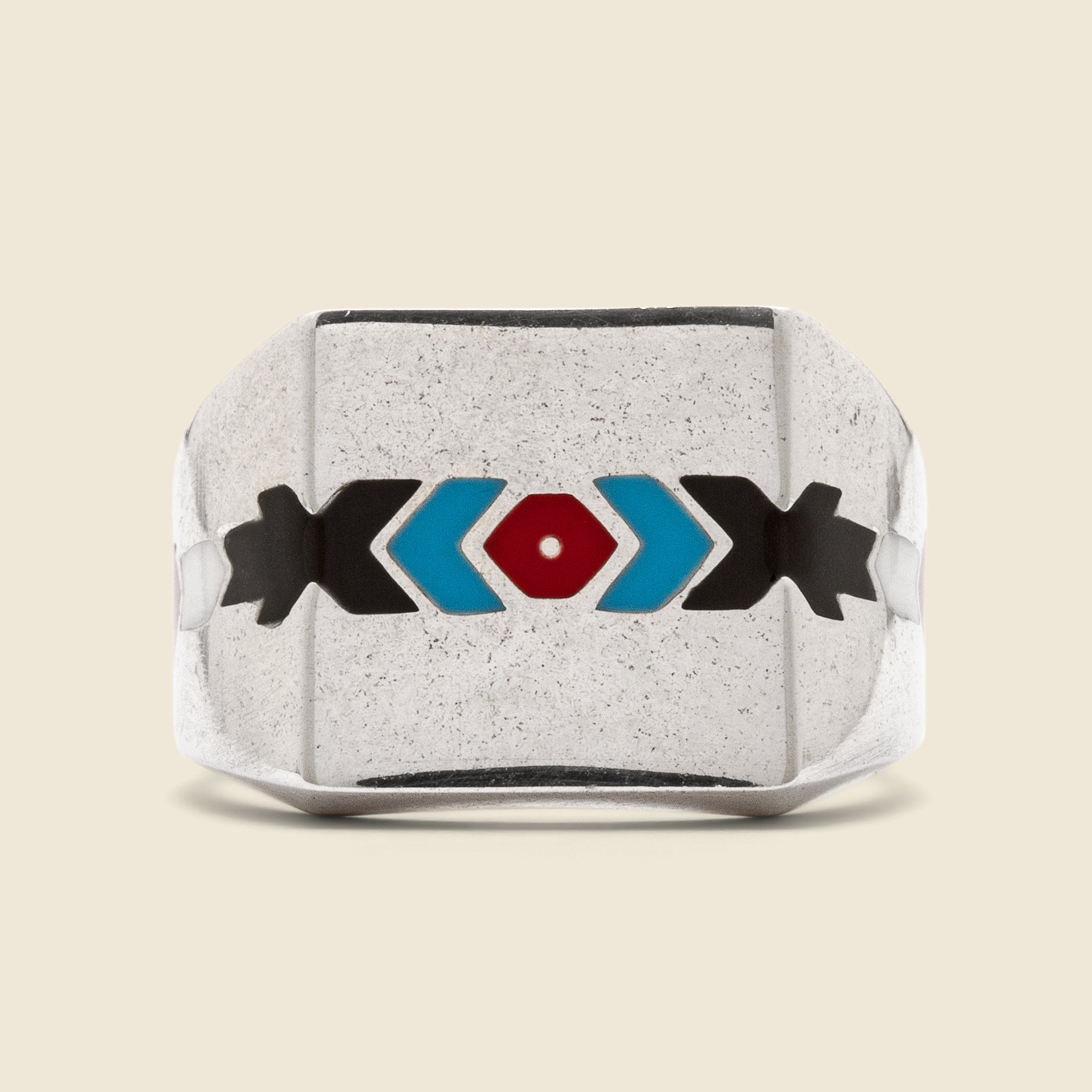 Jason LeCompte Jewelry, California Geometric Inlay Ring - Color Enamel