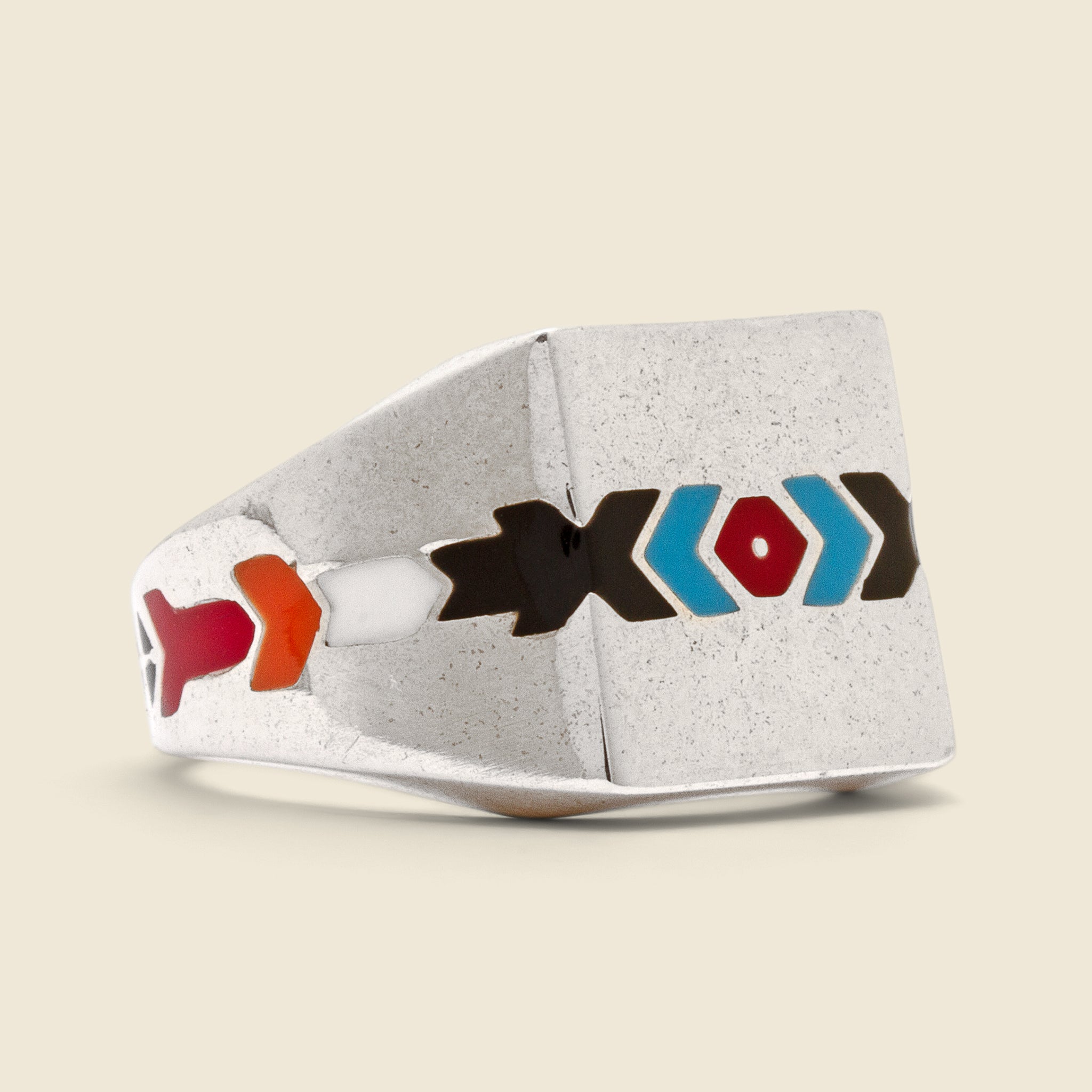 Jason LeCompte Jewelry, California Geometric Inlay Ring - Color Enamel