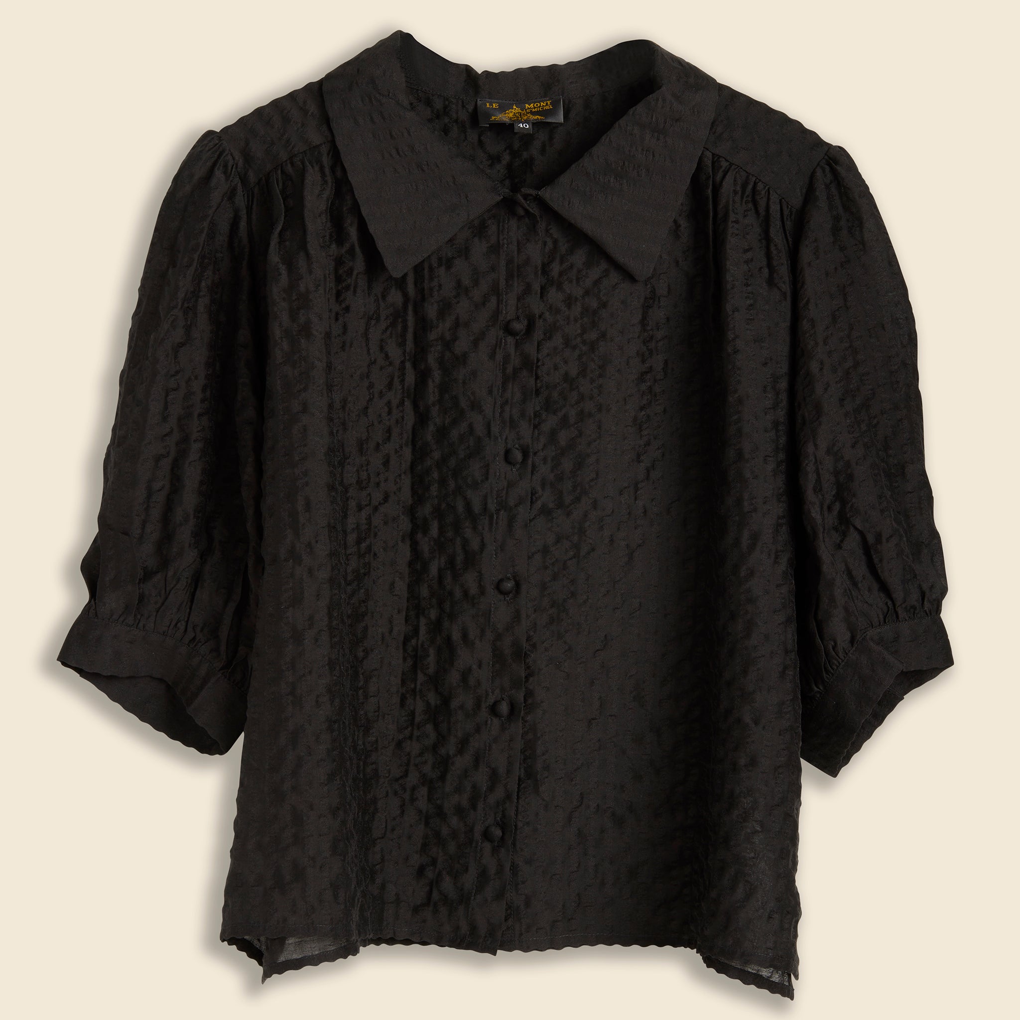 Le Mont Saint Michel, Calina Cropped Shirt - Black