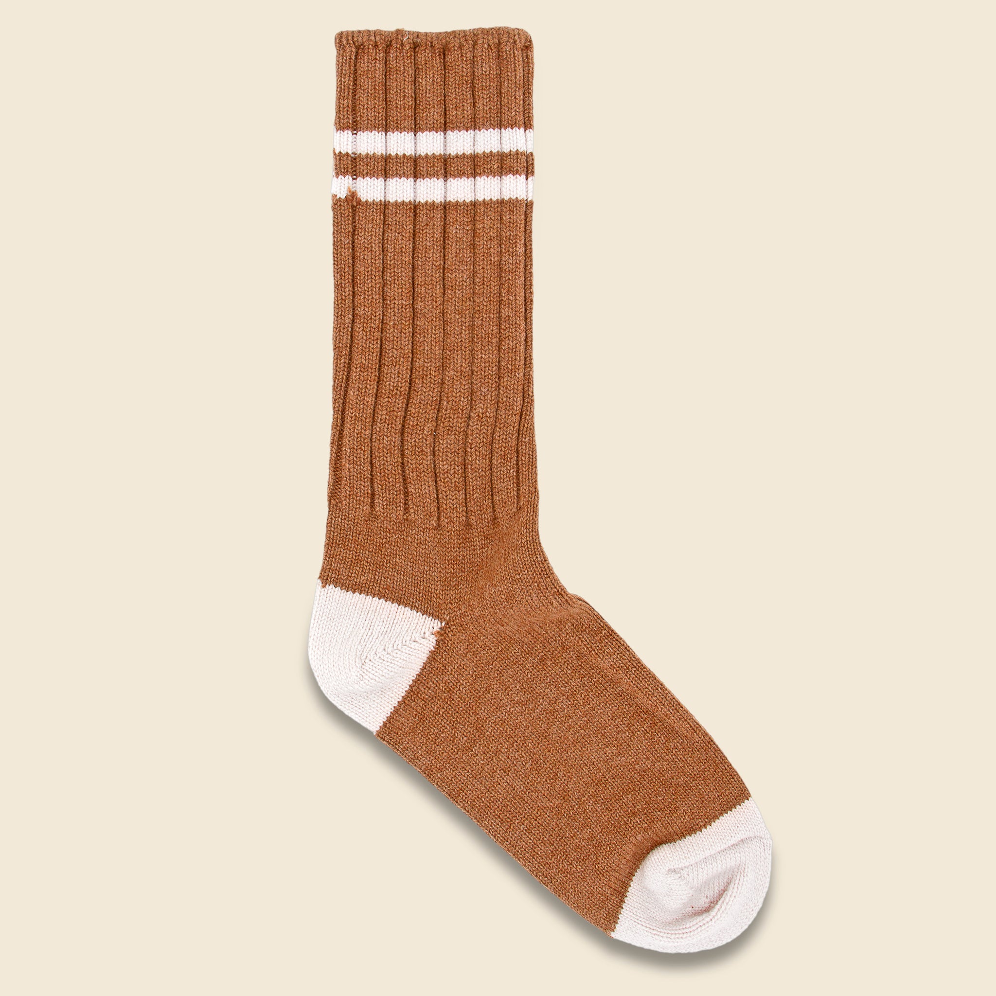 American Trench, Cashmere Double Stripe Sock - Vintage Vicuna