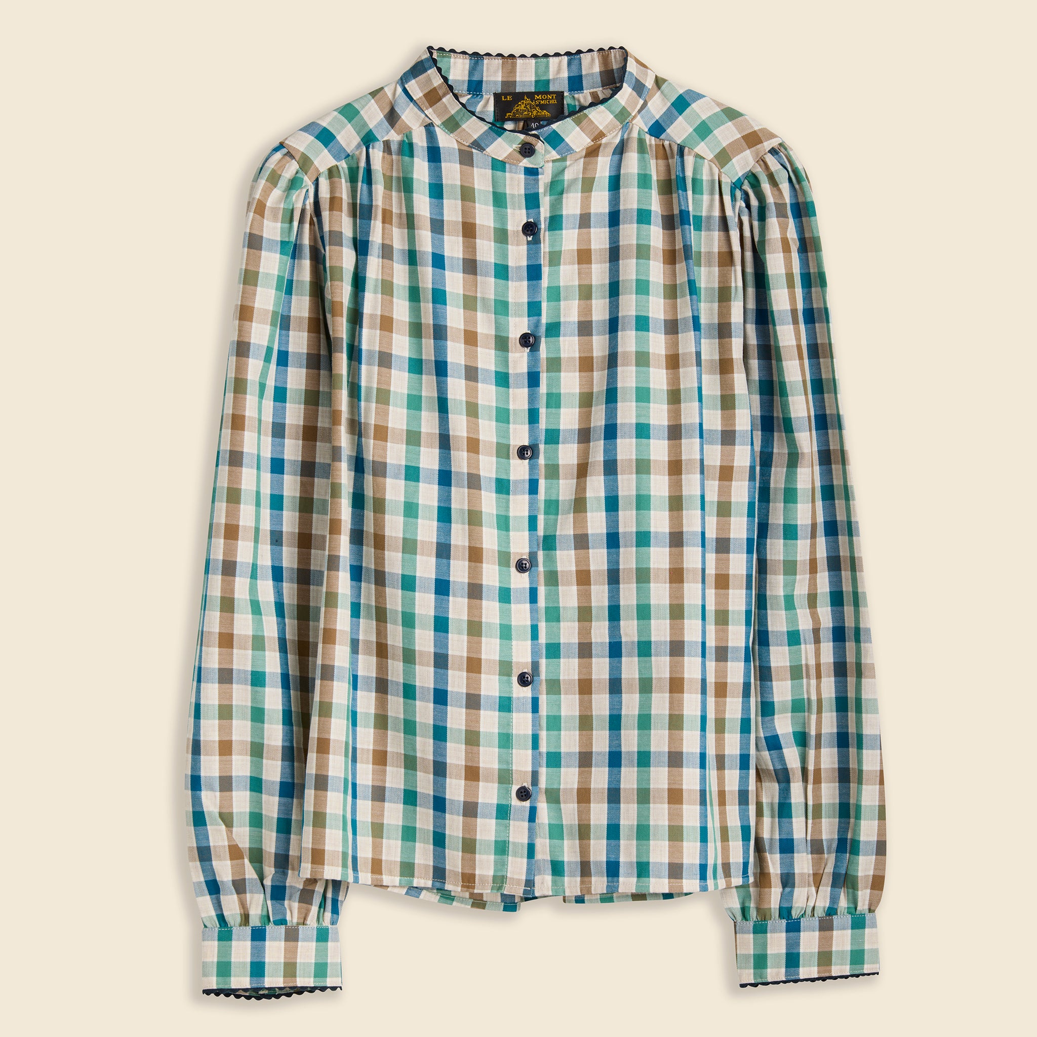 Le Mont Saint Michel, Celly - Colored Check Shirt - Green