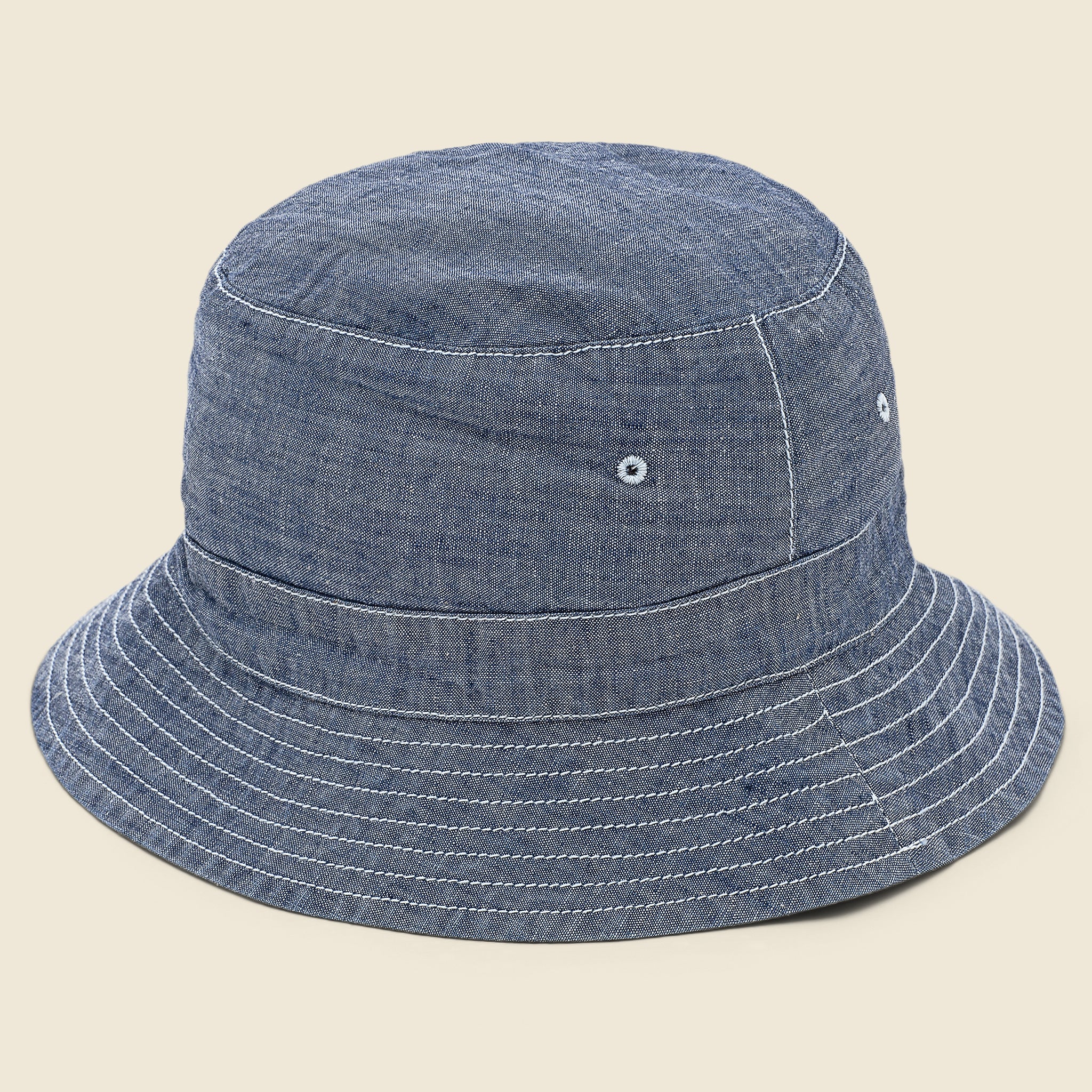 Universal Works, Chambray Bucket Hat - Indigo