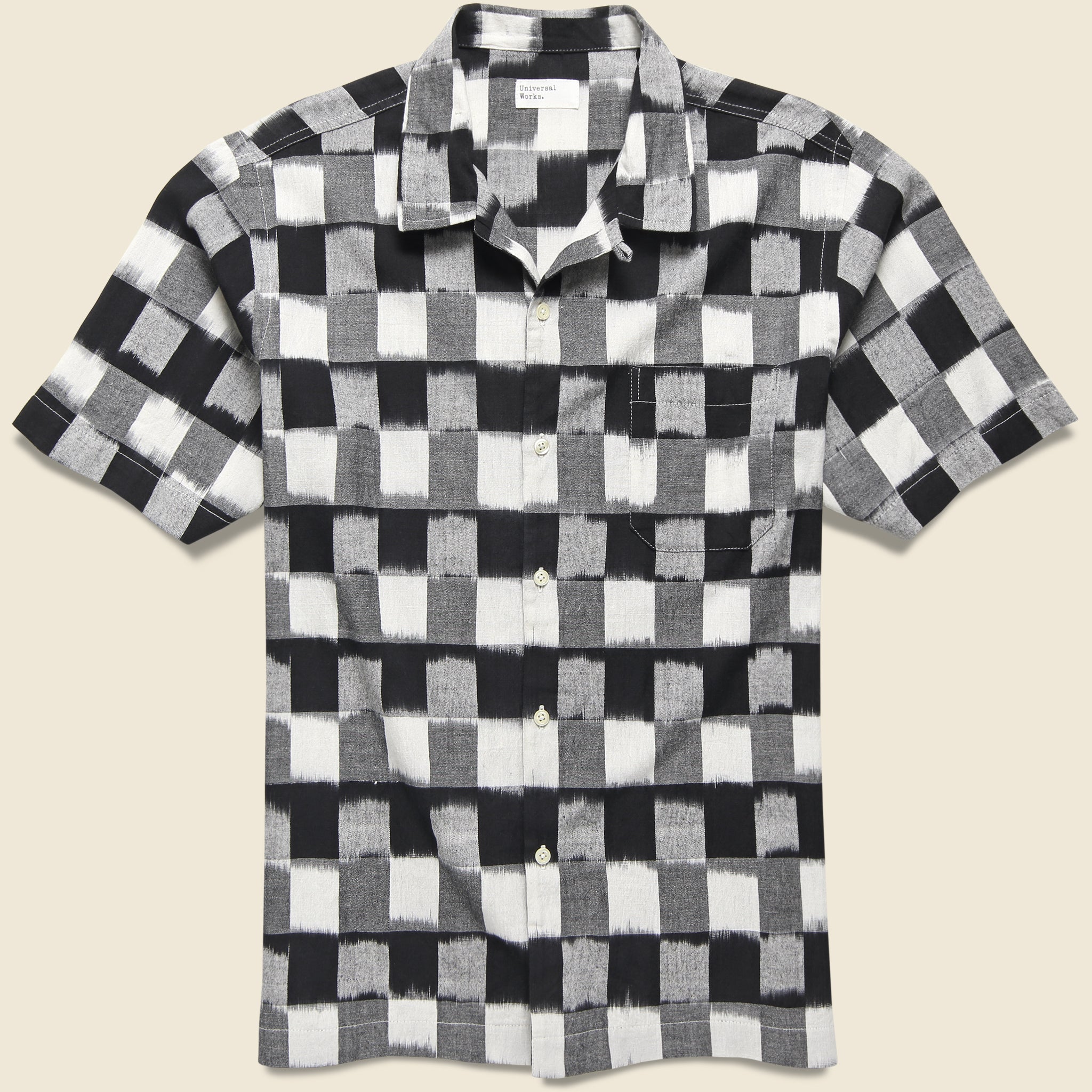 Universal Works, Check Ikat Road Shirt - Black/White