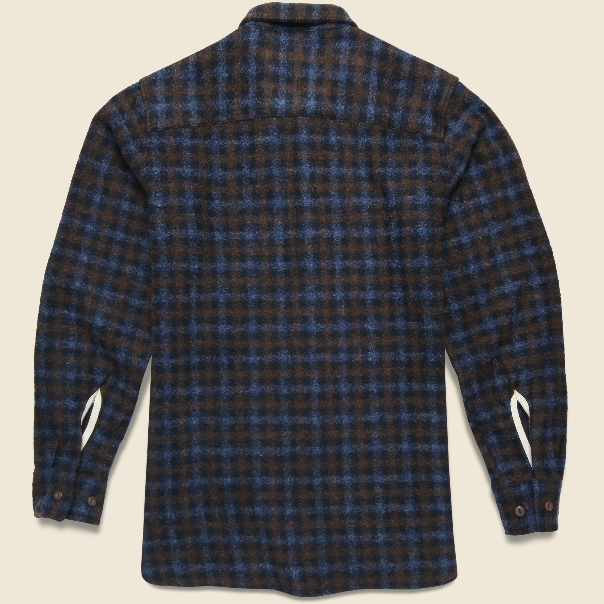 Universal Works, Checkered Fleece Flannel Workshirt - Brown/Sky