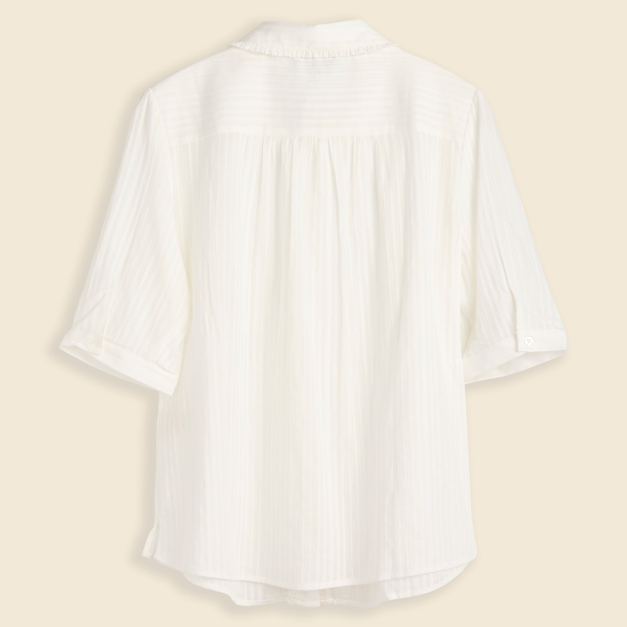 Le Mont Saint Michel, Chelsy Seersucker Blouse - Off White