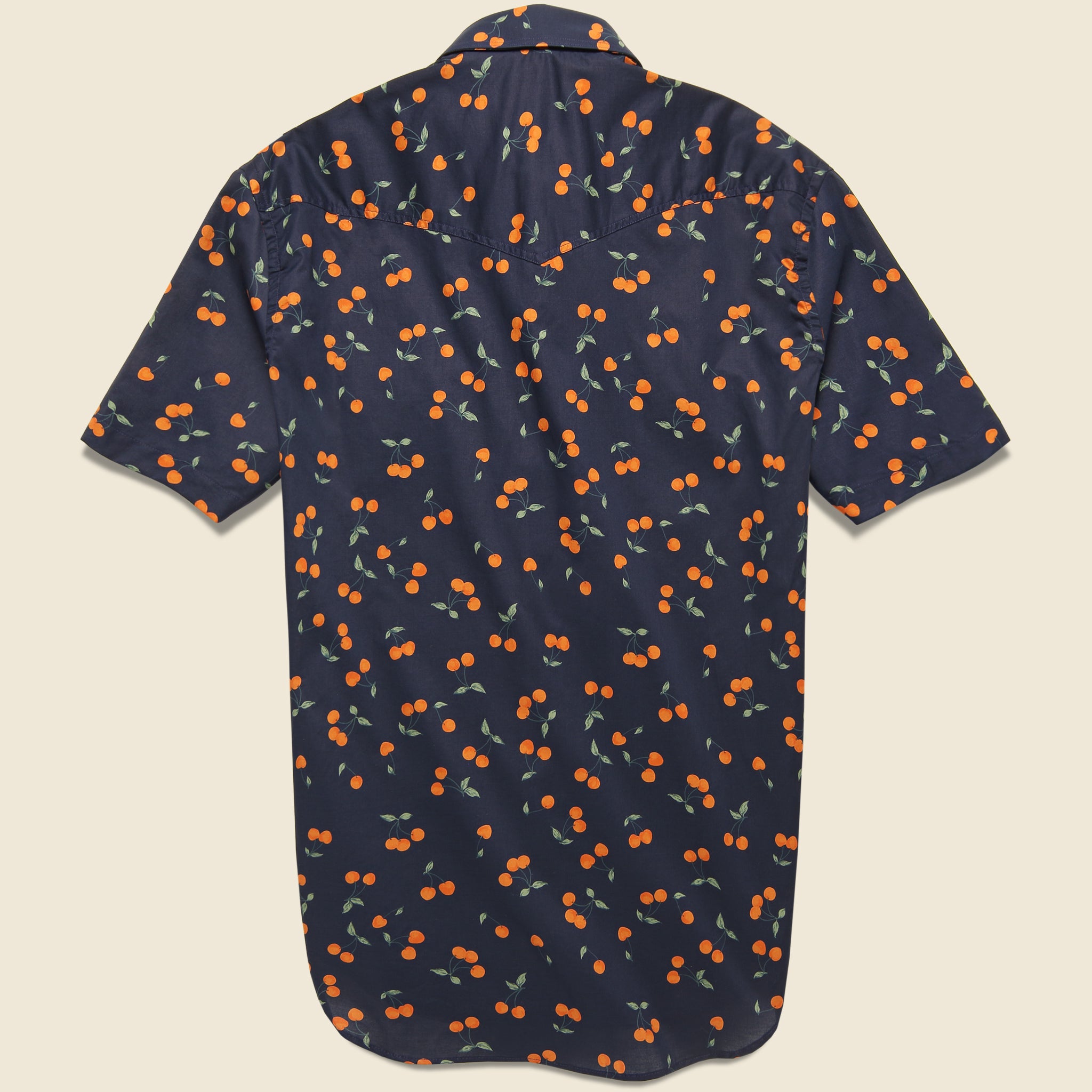 Gitman Vintage, Cherry Print Shirt - Navy