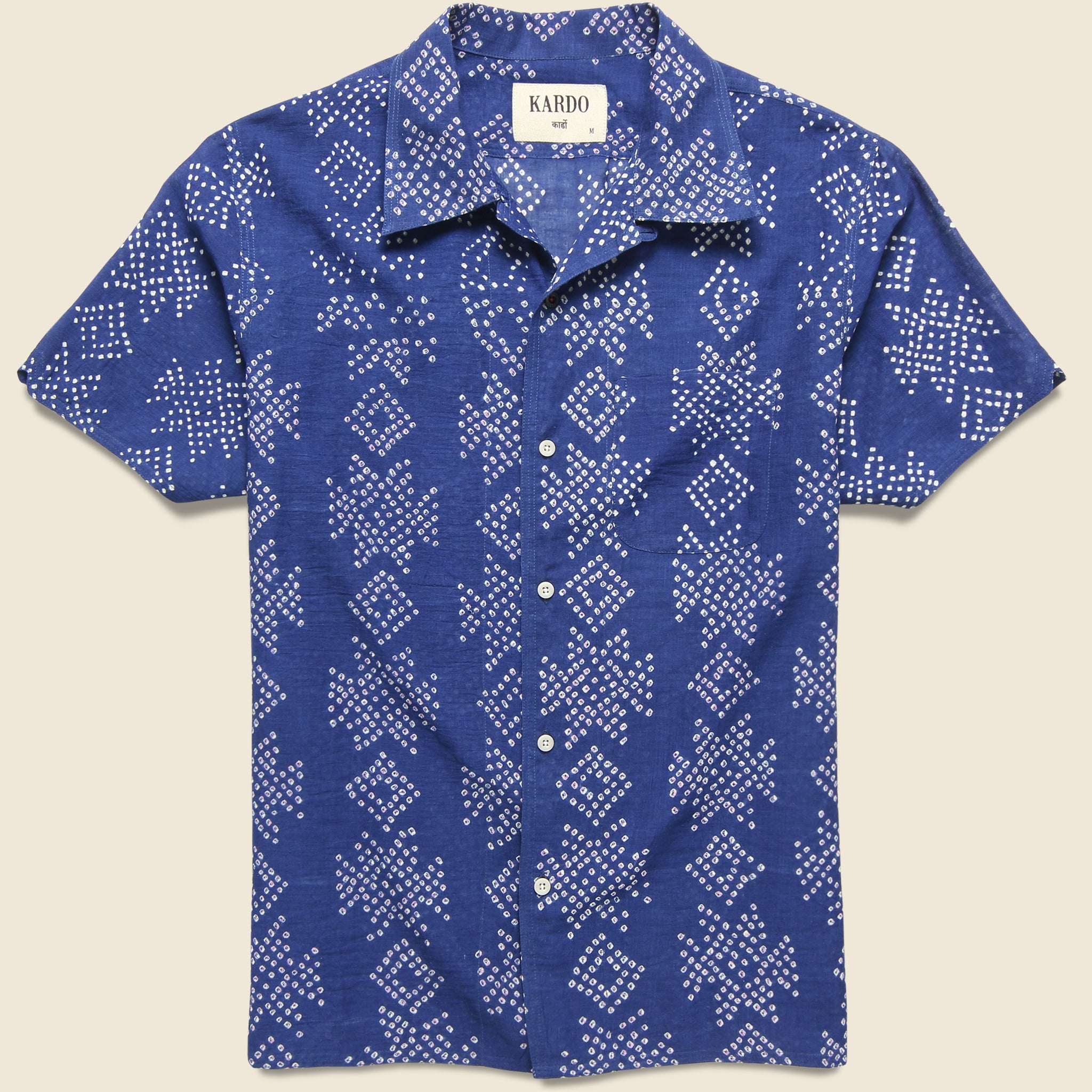 Kardo, Chintan Bandhani Geo Dot Shirt - Indigo