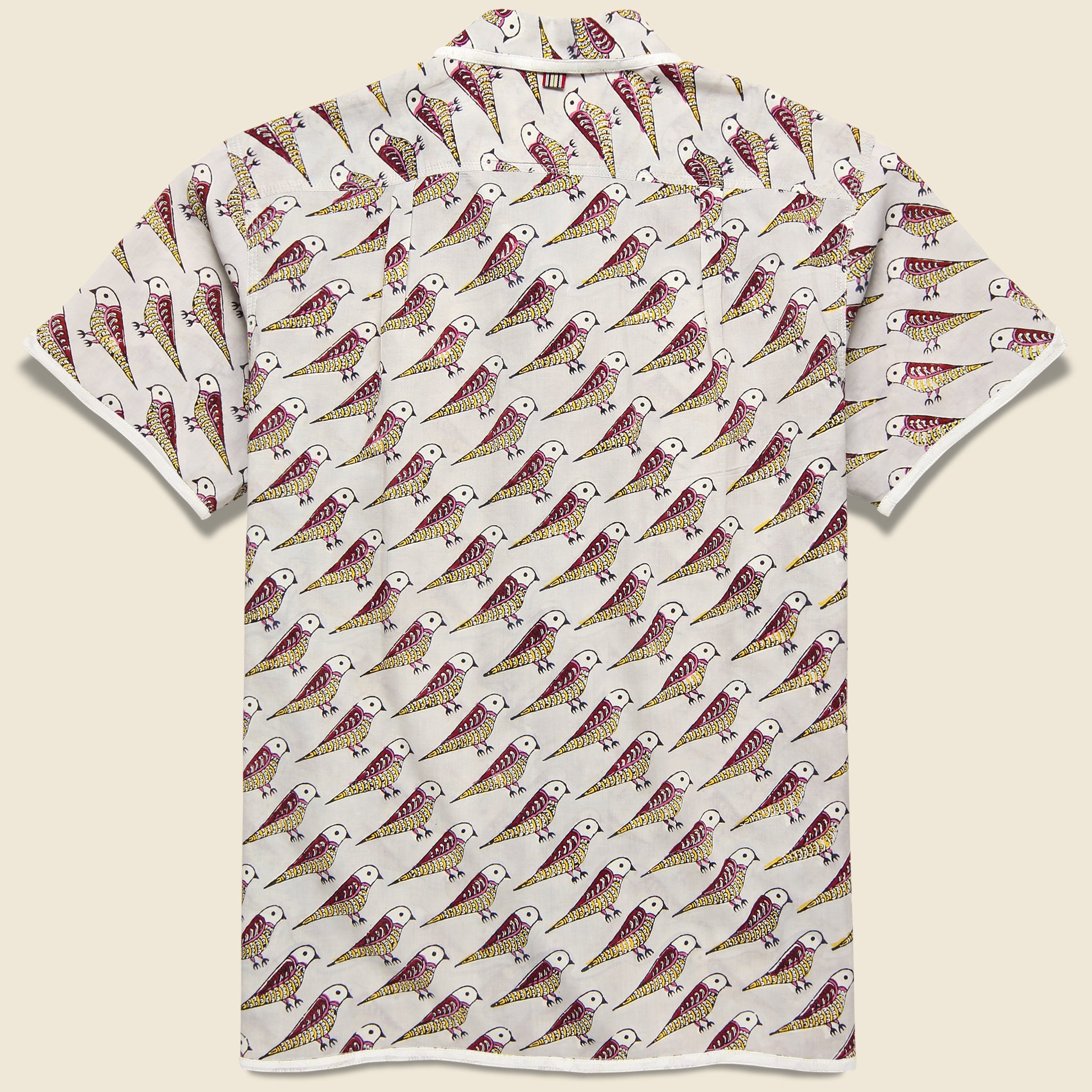 Kardo, Chintan Bird Block Print Shirt - Grey