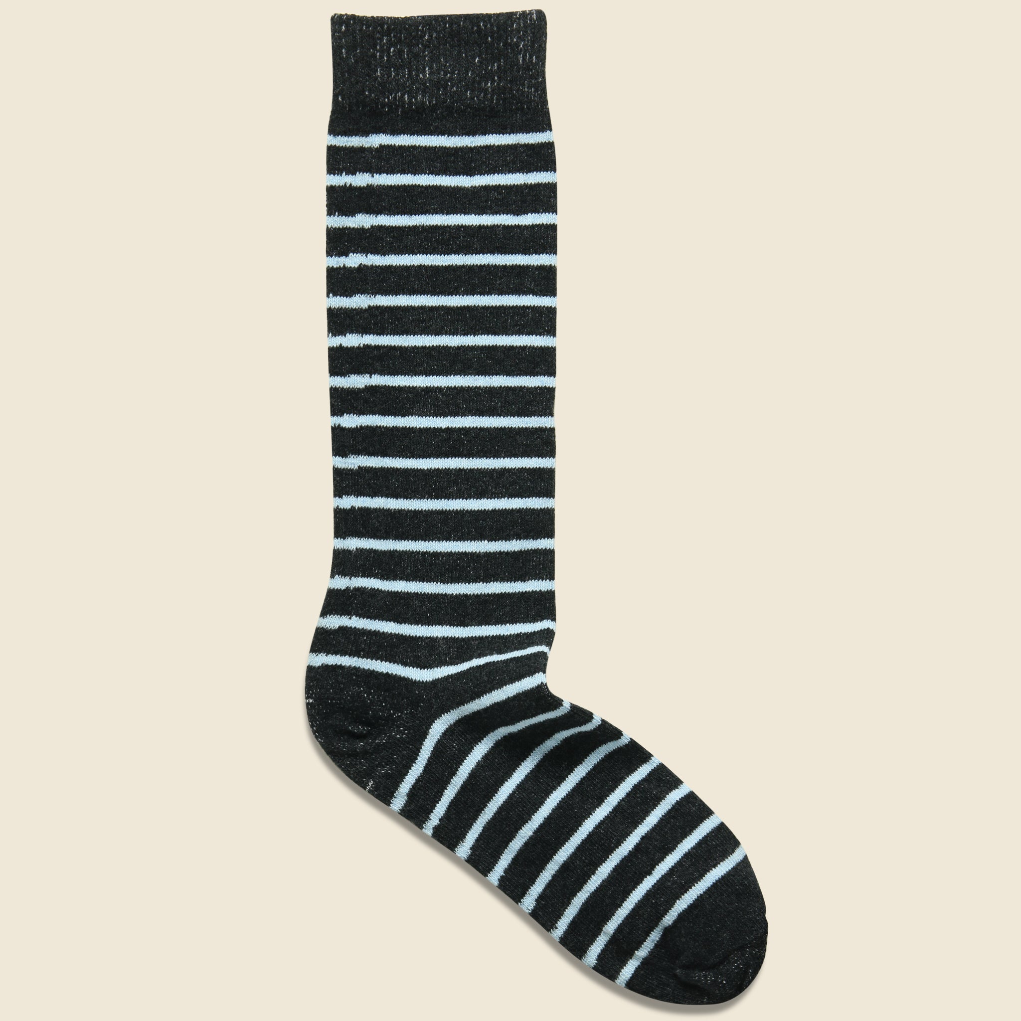 American Trench, Classic Breton Stripe Sock - Carbon/Blue