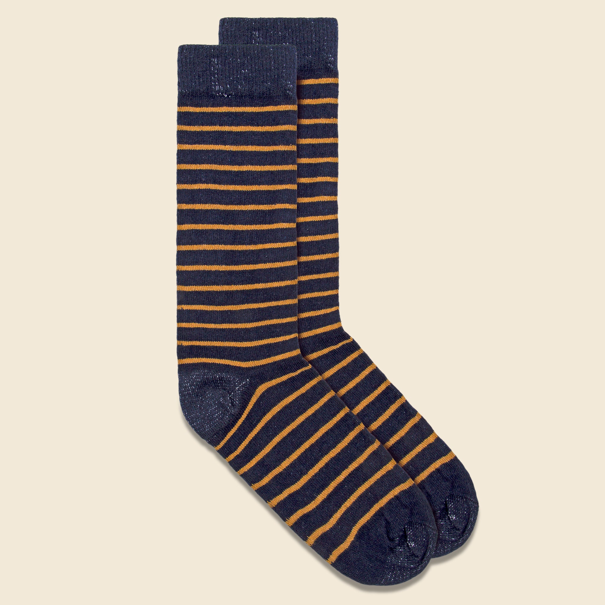 American Trench, Classic Breton Stripe Sock - Navy/Gold