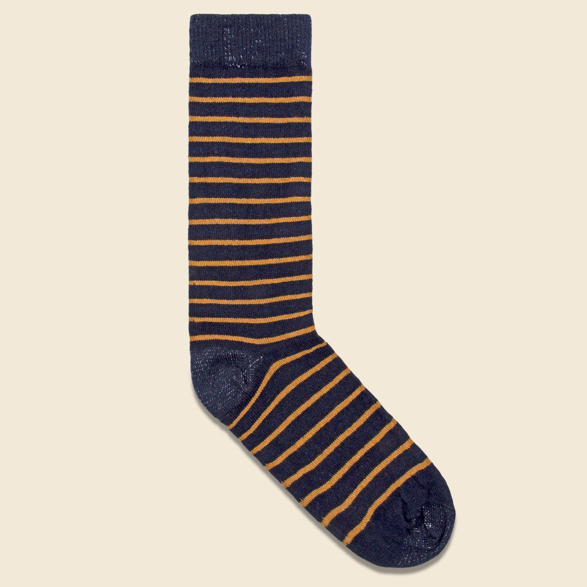 American Trench, Classic Breton Stripe Sock - Navy/Gold