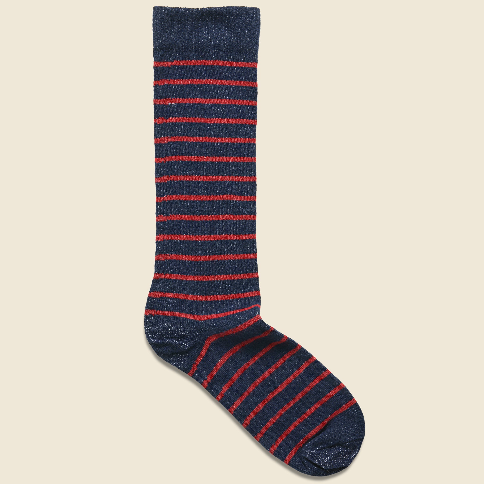 American Trench, Classic Breton Stripe Sock - Navy/White