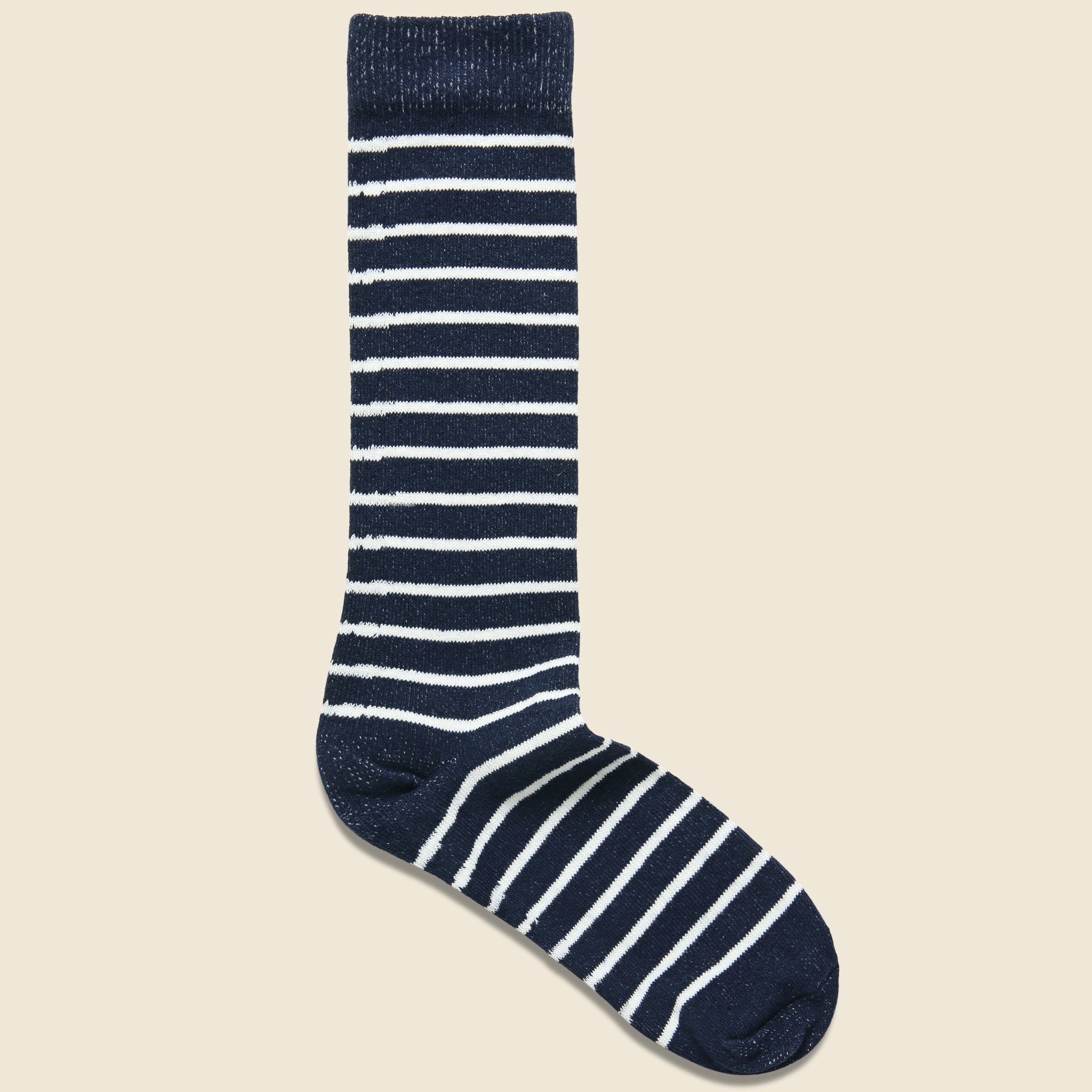 American Trench, Classic Breton Stripe Sock - Navy/White