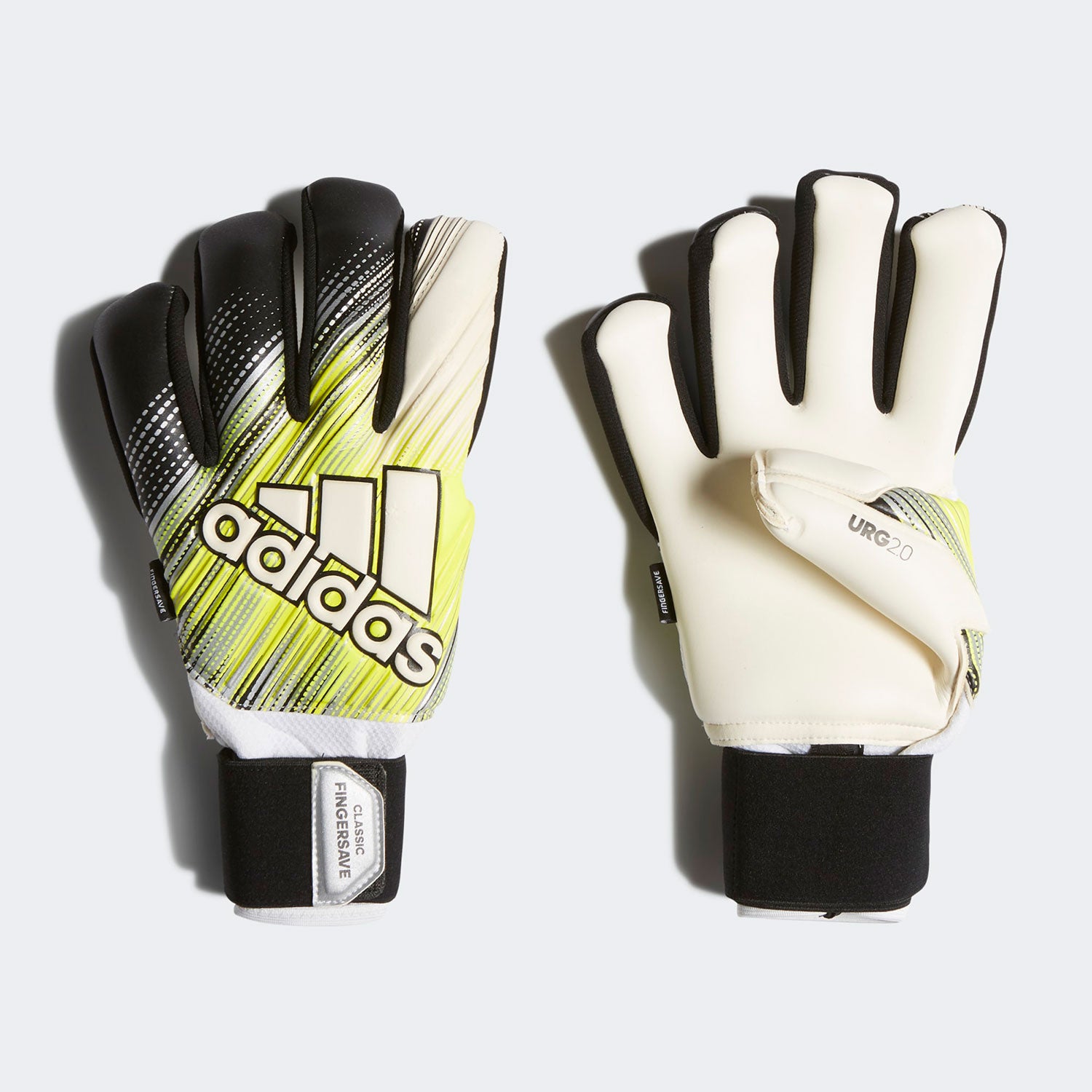 adidas, Classic Pro Finger Save Gloves - Black/Solar Yellow/White