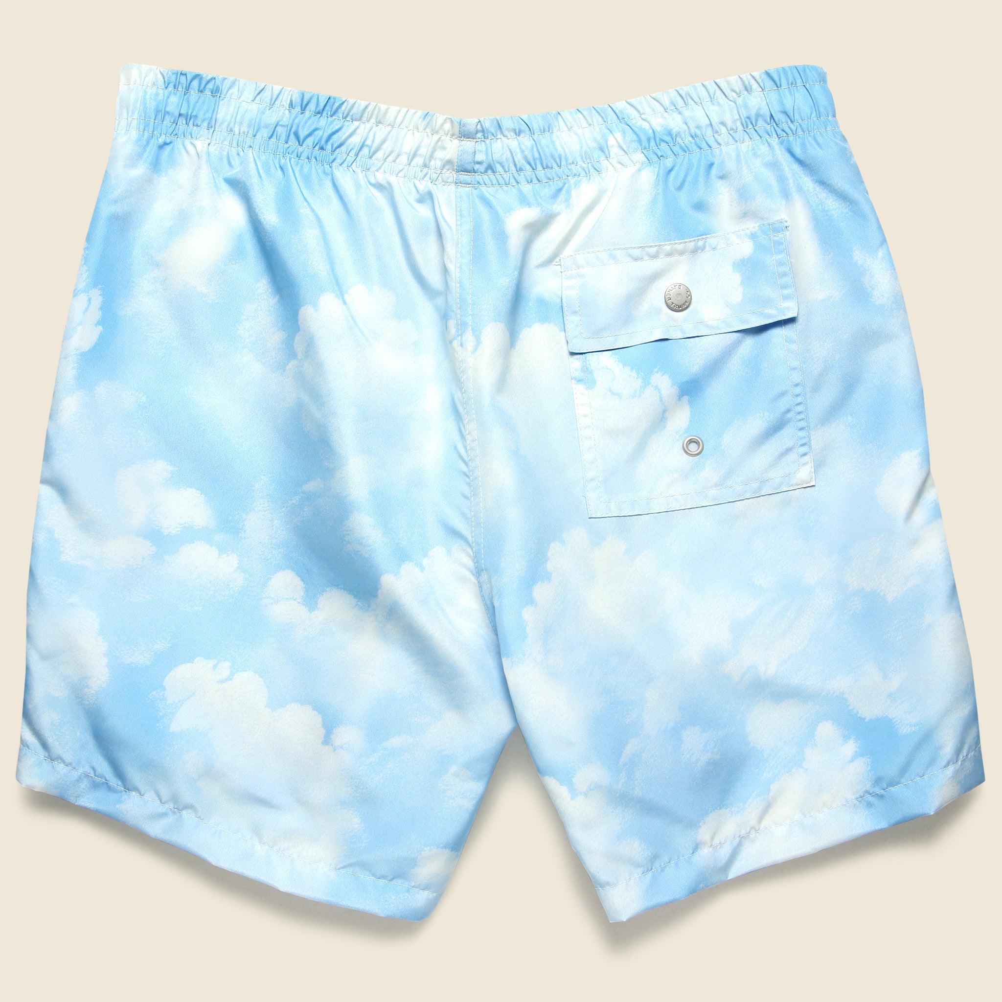 Bather, Cloud Pattern Swim Trunk - Baby Blue