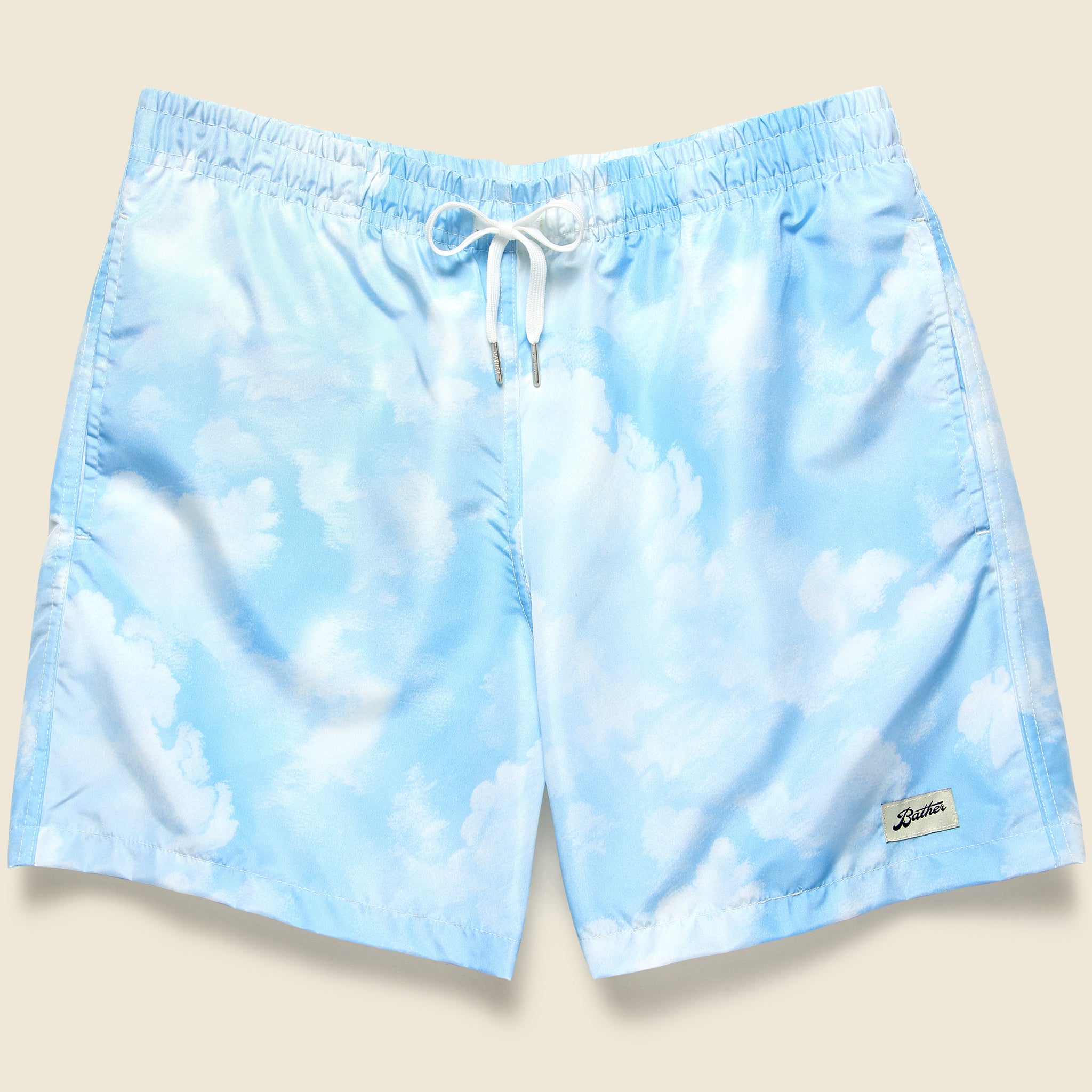 Bather, Cloud Pattern Swim Trunk - Baby Blue