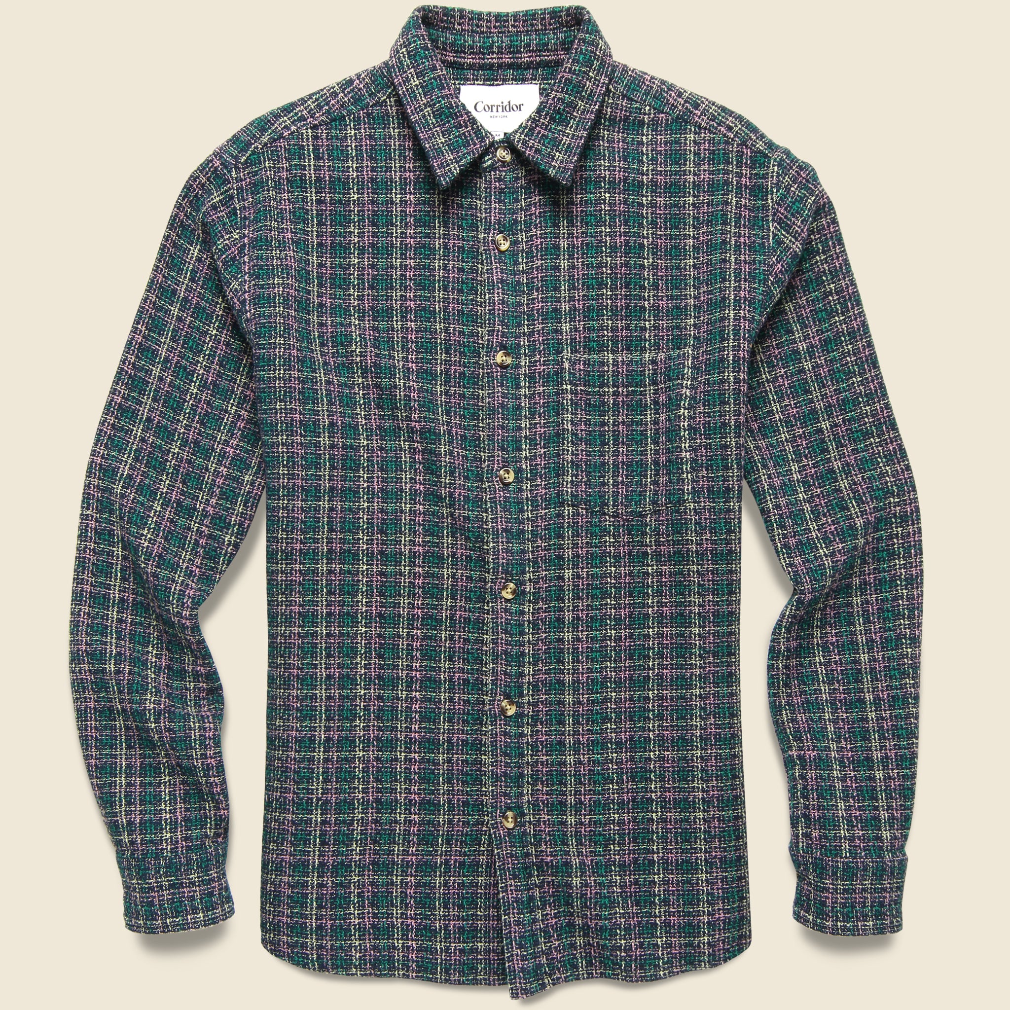 Corridor, Clubhouse Snow Check Shirt - Purple/Green