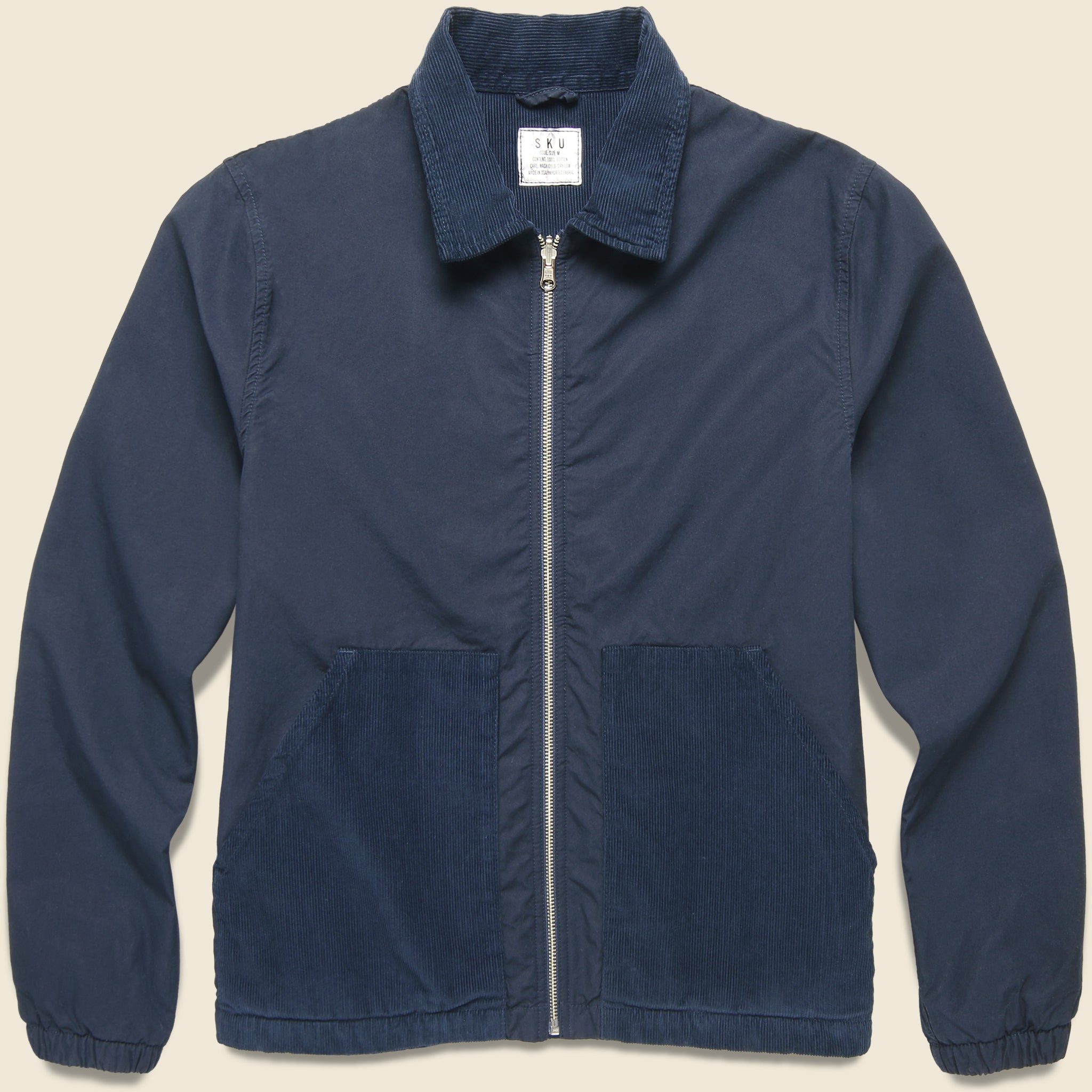 Save Khaki, Cord Lined Reversible Easy Jacket - Navy