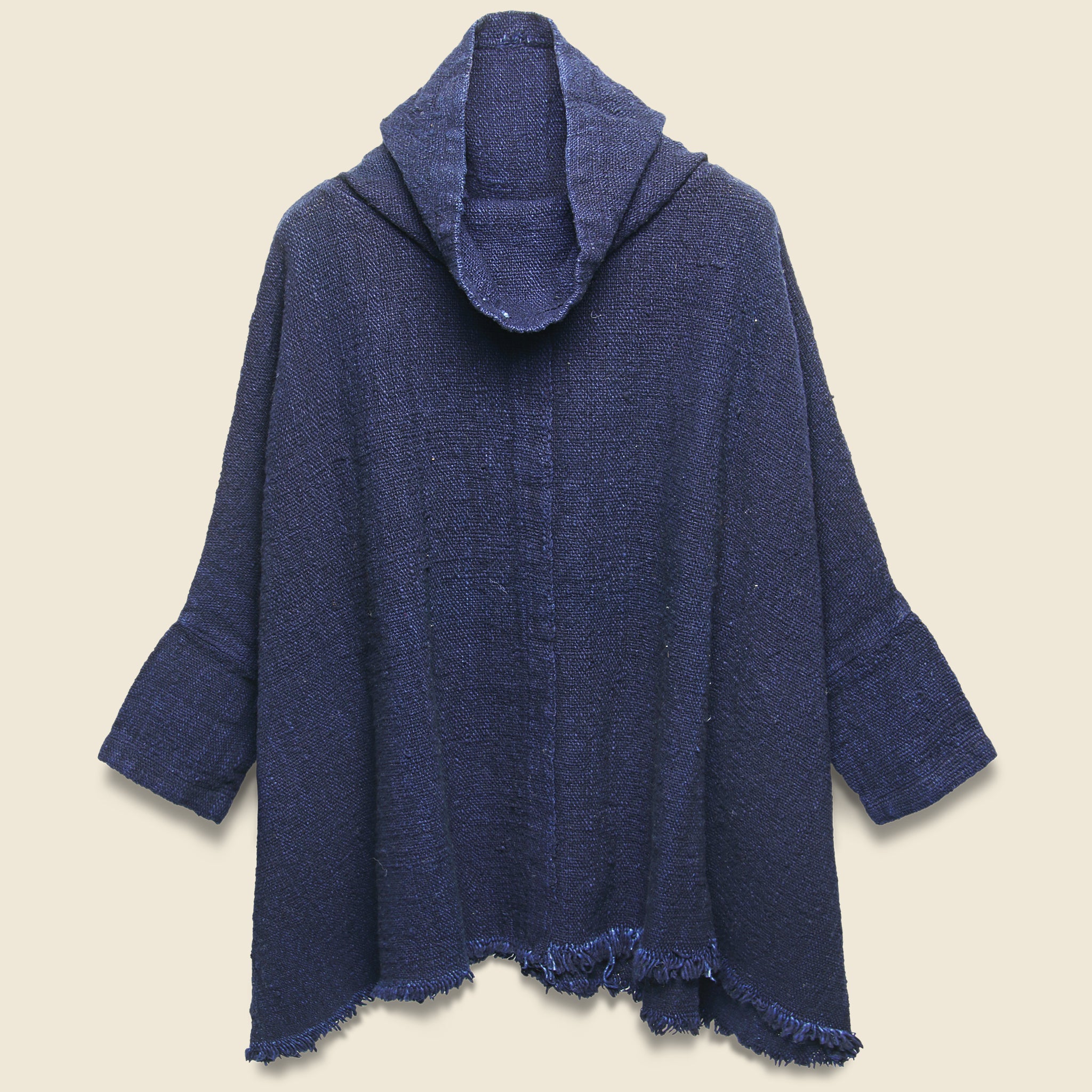 Auntie Oti, Cotton Ovedyed Poncho - Indigo