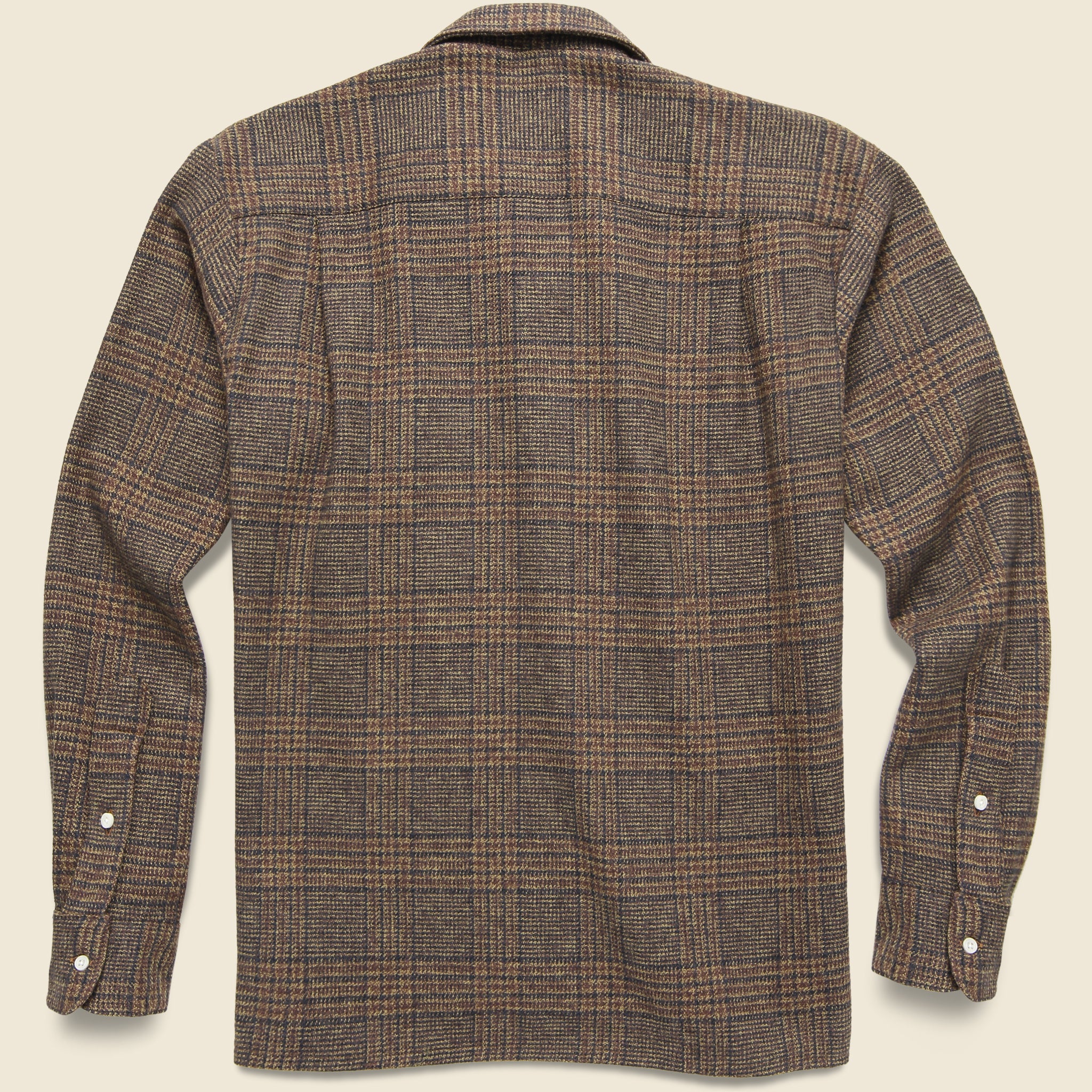 Gitman Vintage, Cotton Tweed Check Shirt - Tan