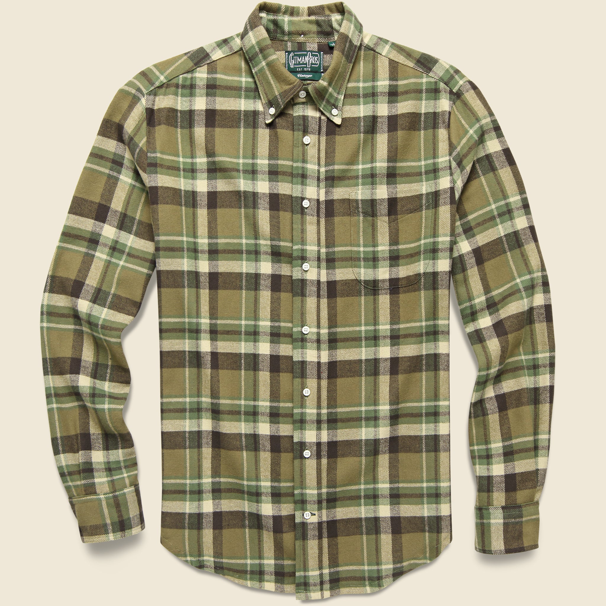 Gitman Vintage, Country Plaid Shirt - Olive